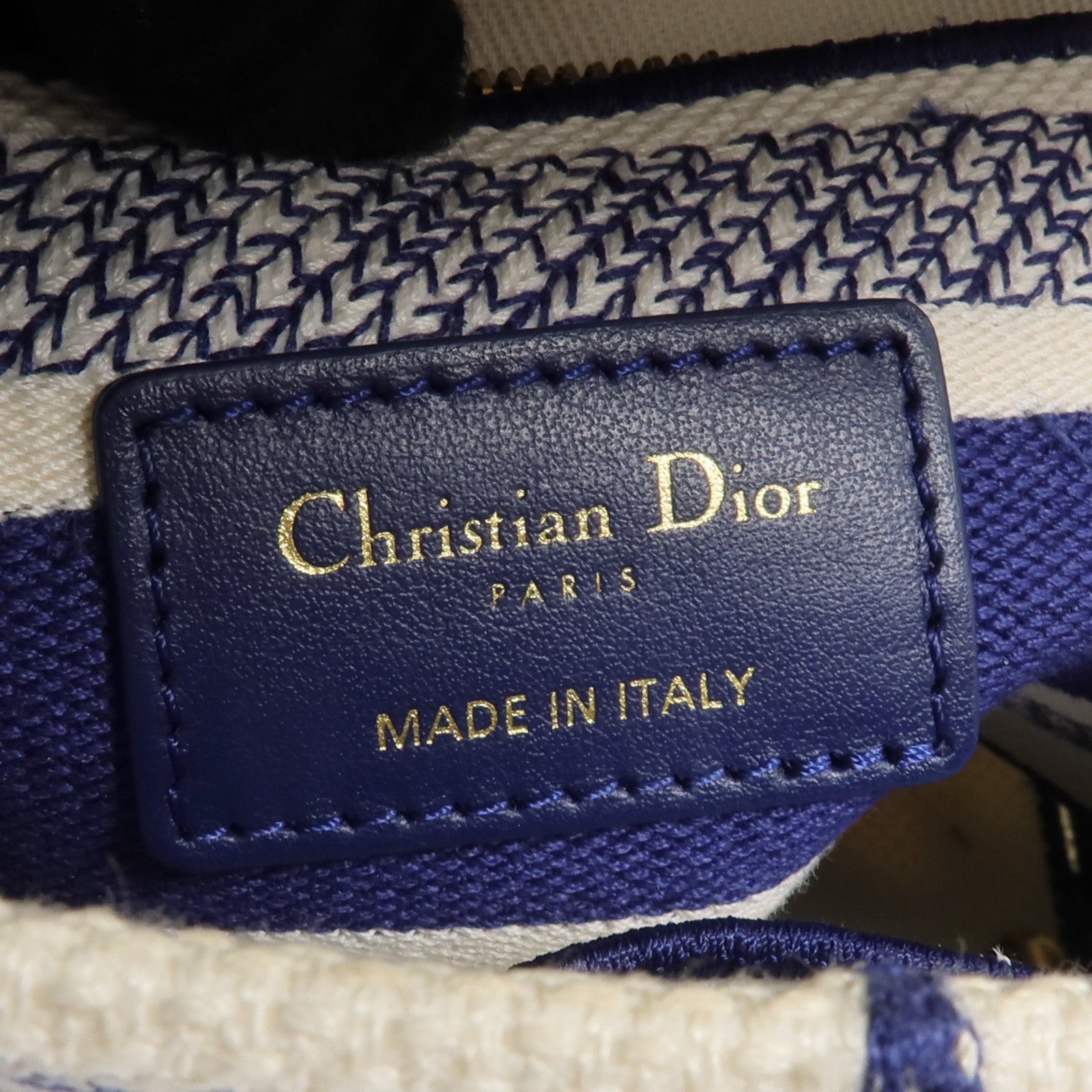 Dior 帆布Lady Dior金扣手挽肩背兩用袋