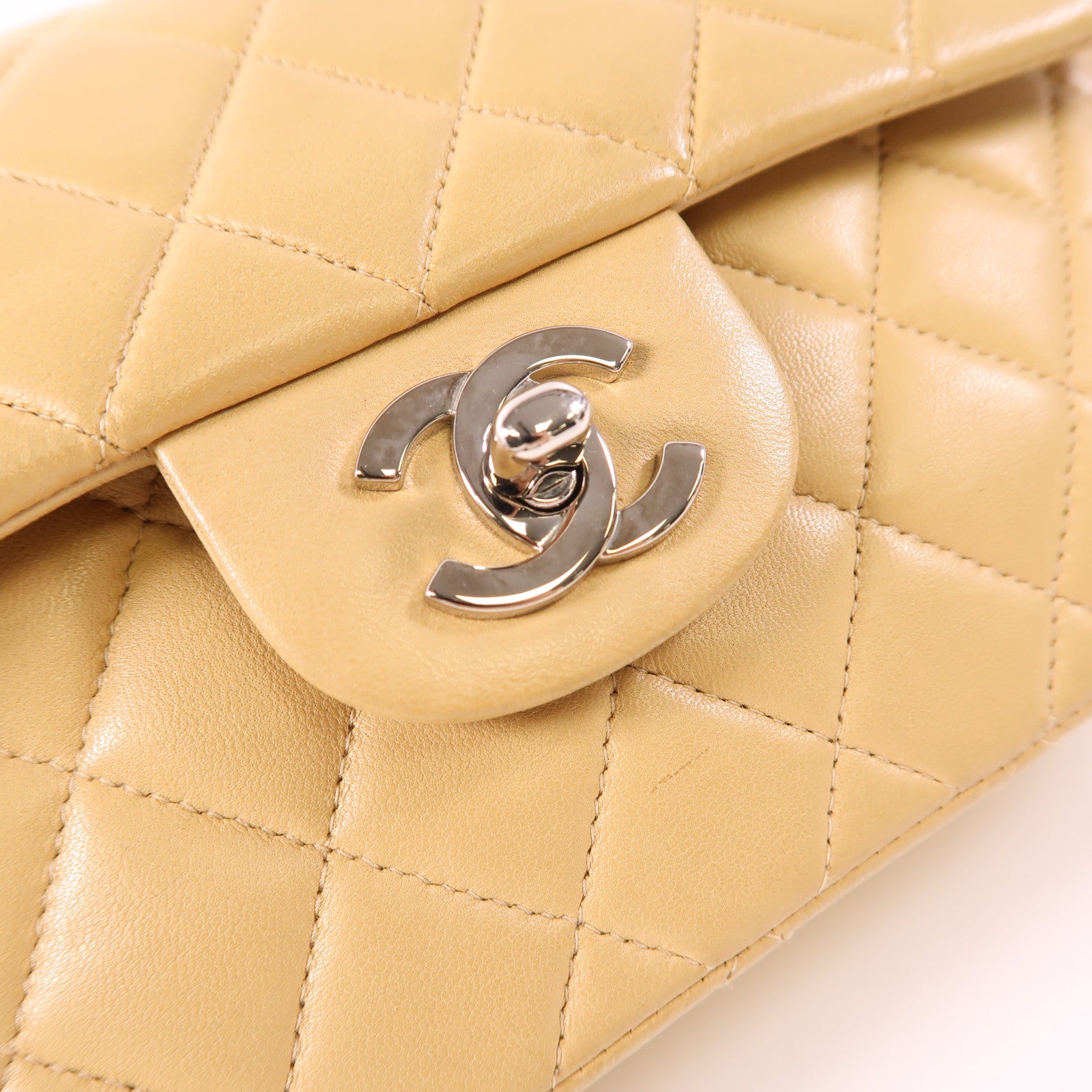 CHANEL 羊皮皮革Vintage Classic 23銀扣鏈帶肩背袋