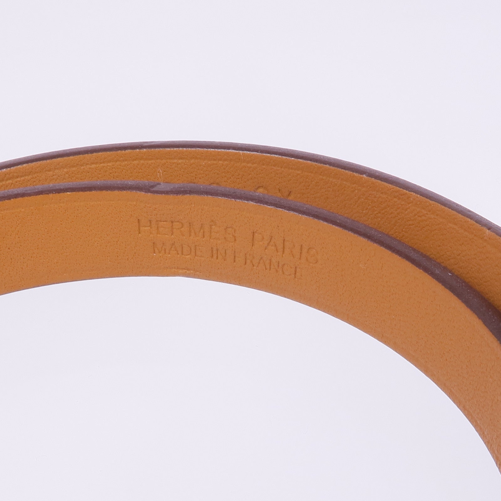 HERMES Swift皮革Mini Kelly Double Bracelet金扣手帶Etoupe