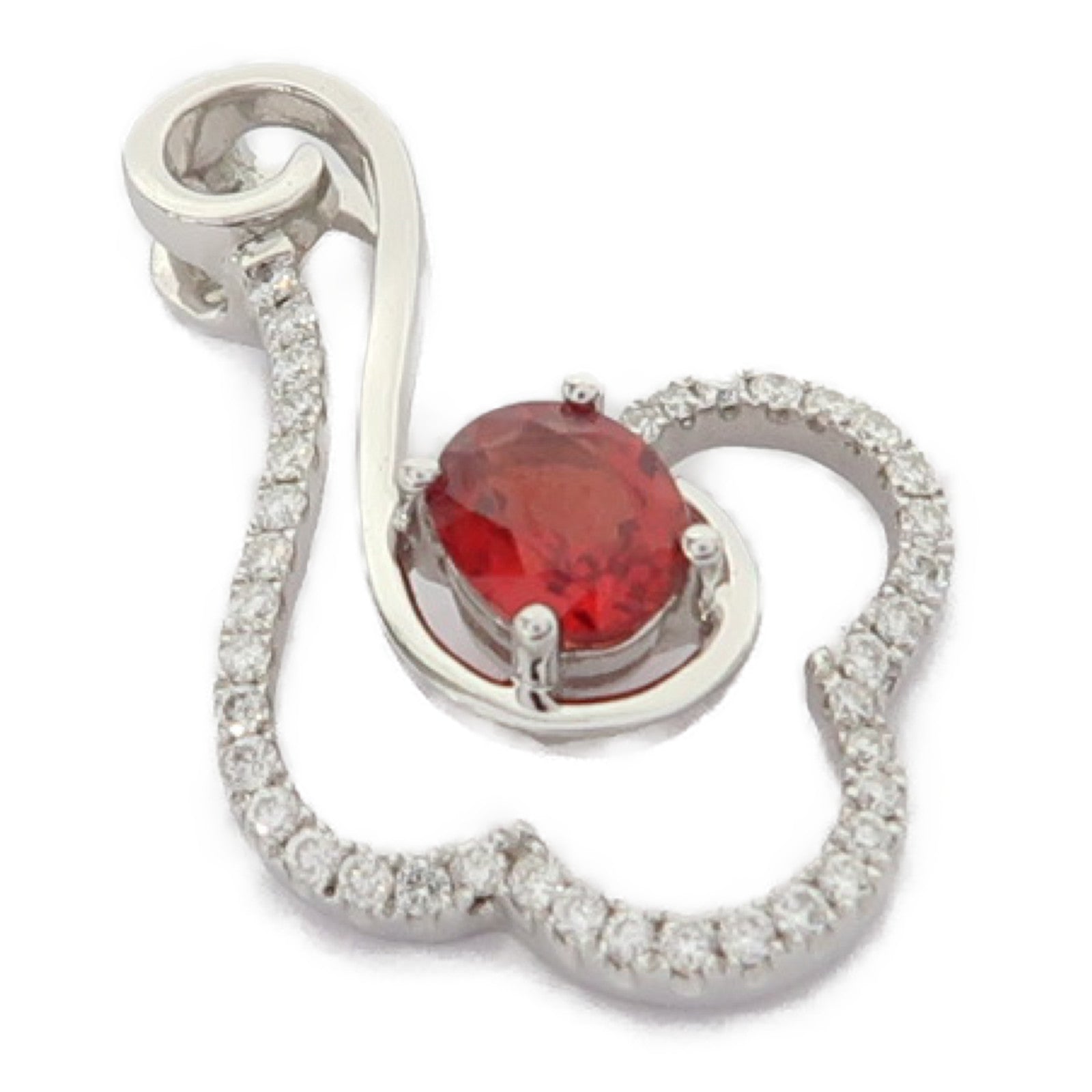 JEWELRY 18K白金Ruby 2.09g 0.522ct紅寶石/0.183ct鑽石吊墜