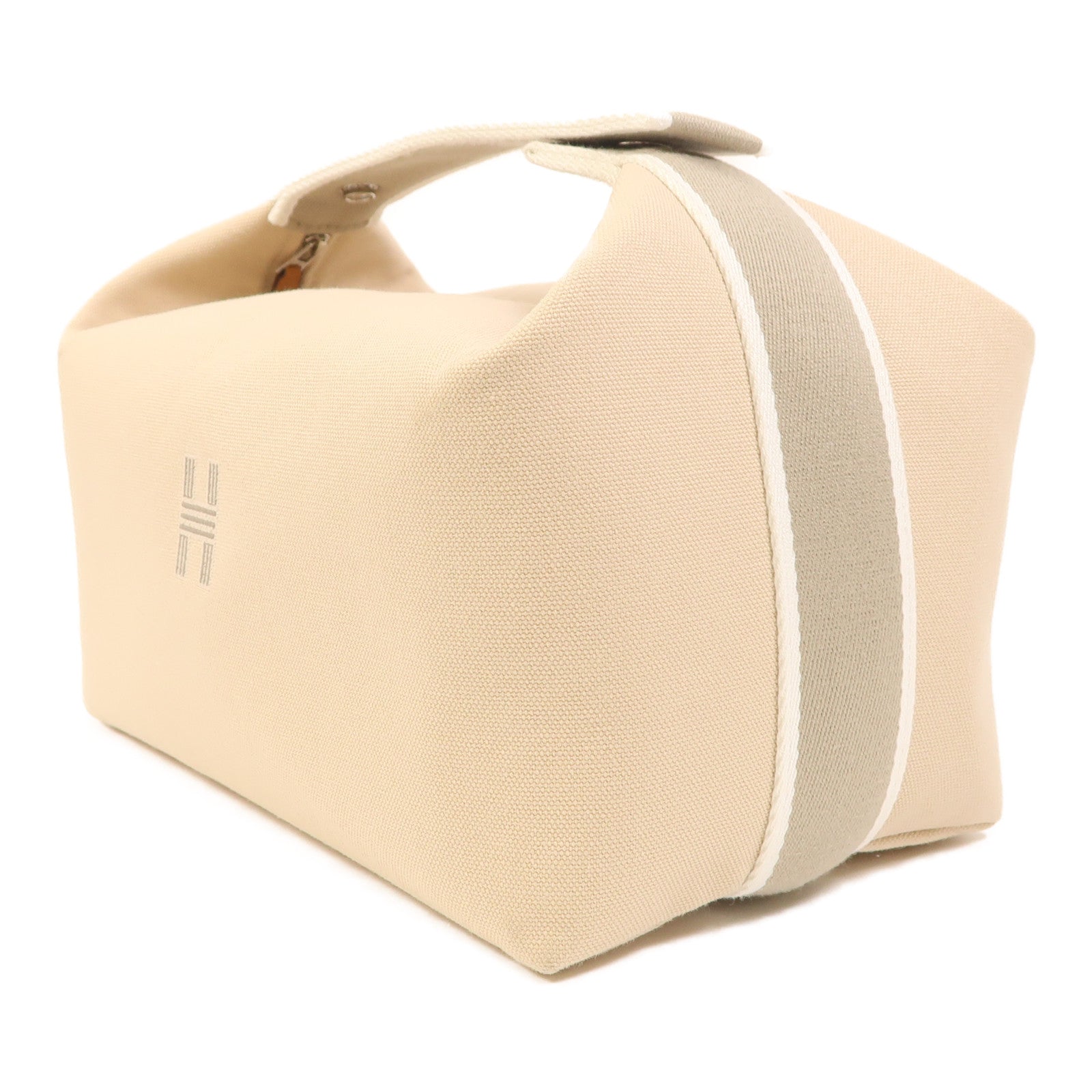 HERMES 帆布Bride A Brac GM銀扣手挽袋