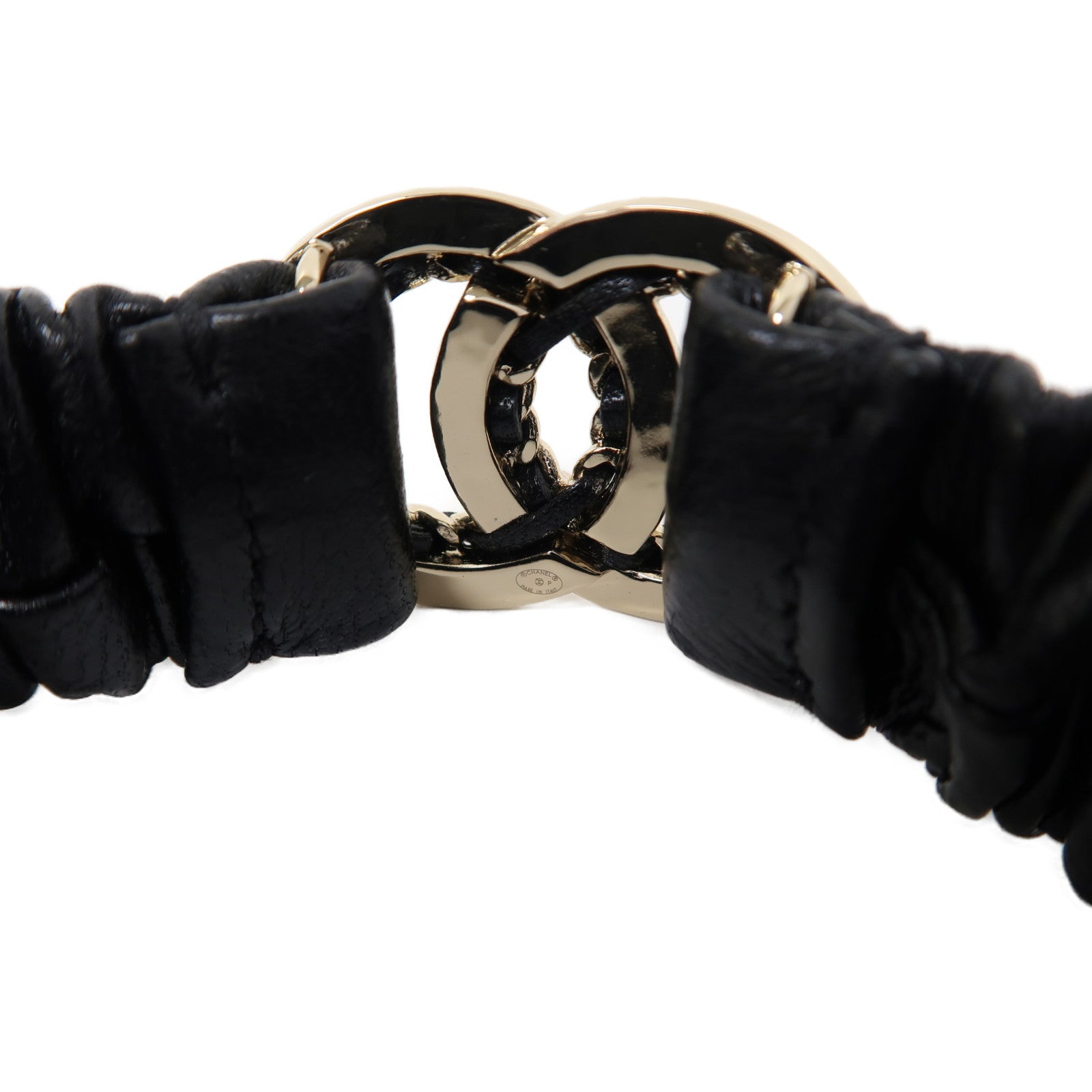 CHANEL 羊皮皮革Bracelet手鐲黑色