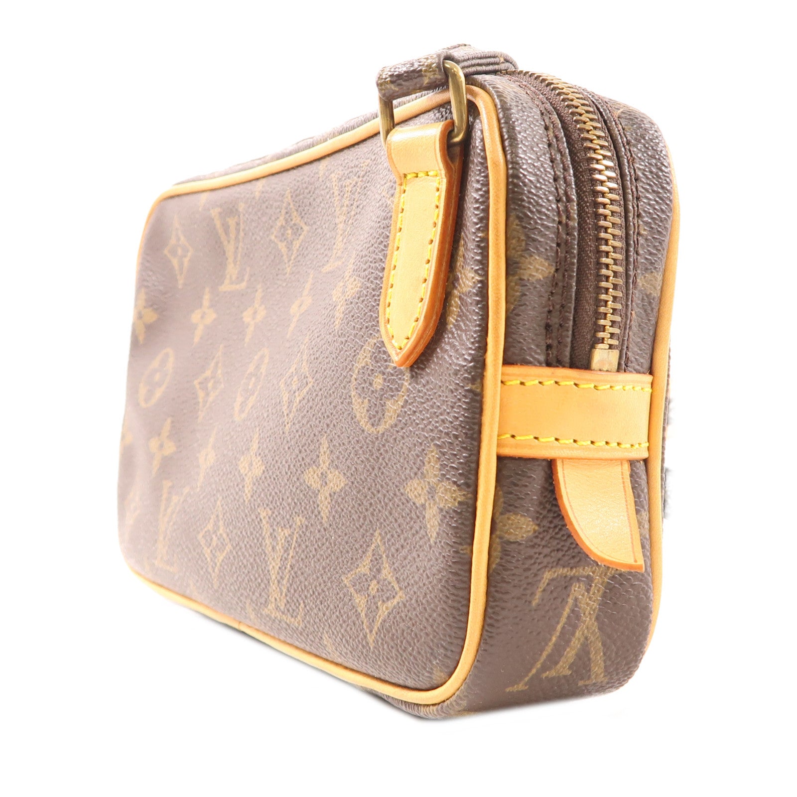 LOUIS VUITTON Monogram Marly Bandouliere金扣肩背袋棕色