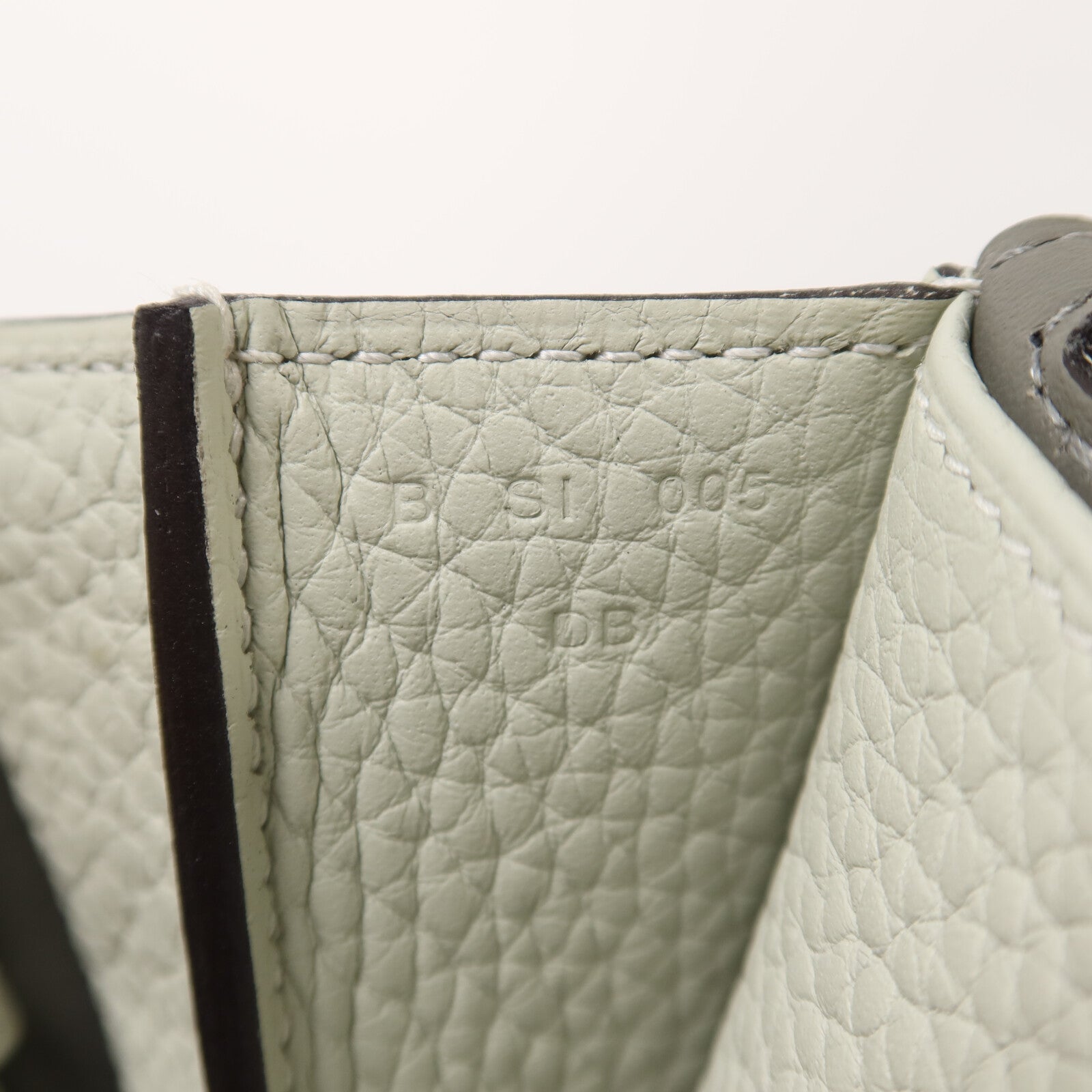 HERMES Clemence皮革Halzan 25金扣手挽肩背兩用袋Gris Neve/Gris Meyer