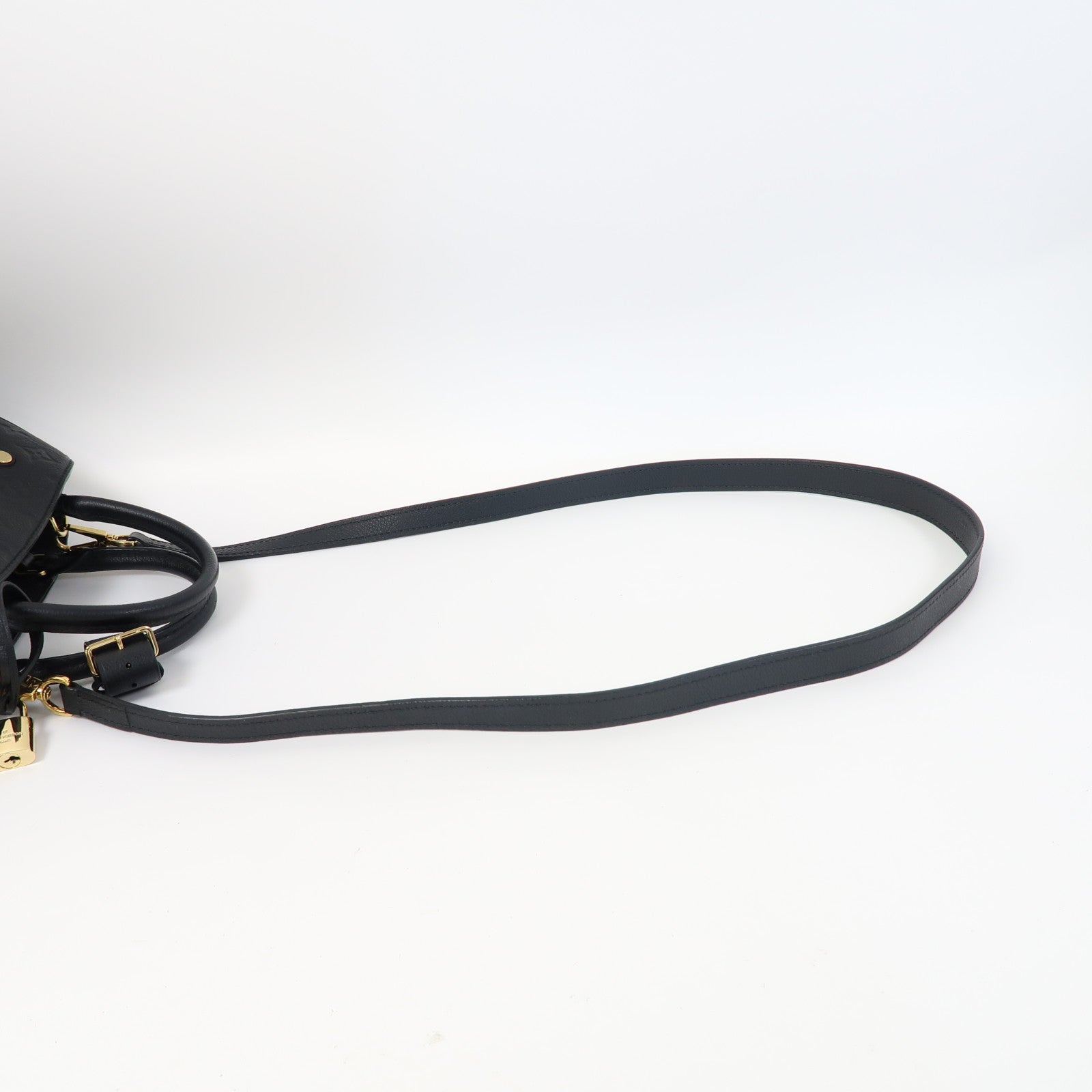 LOUIS VUITTON Monogram Empreinte Montaigne BB金扣手挽肩背兩用袋黑色