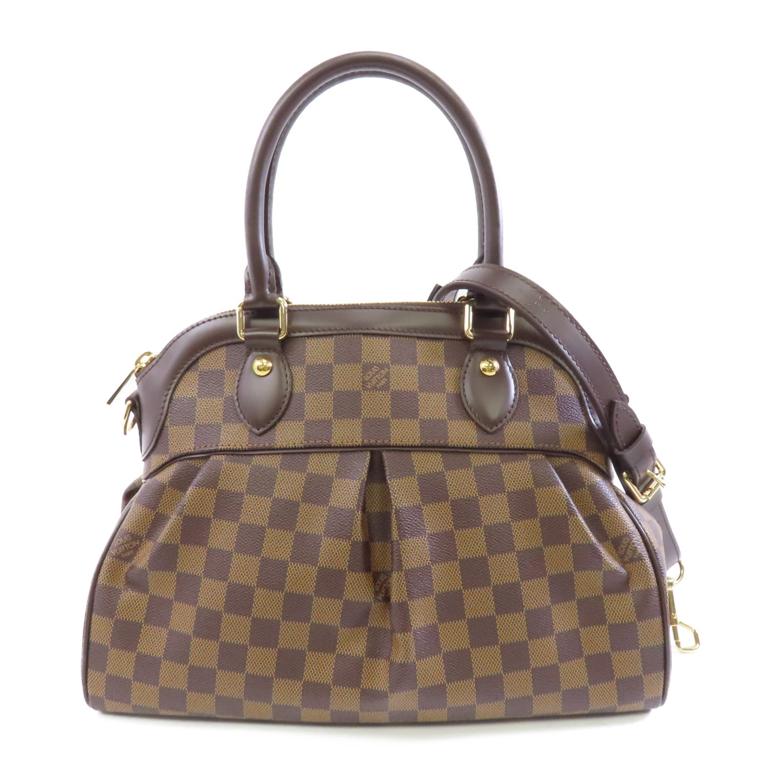 LOUIS VUITTON 【激減優惠】Damier Trevi PM金扣手挽肩背兩用袋啡色