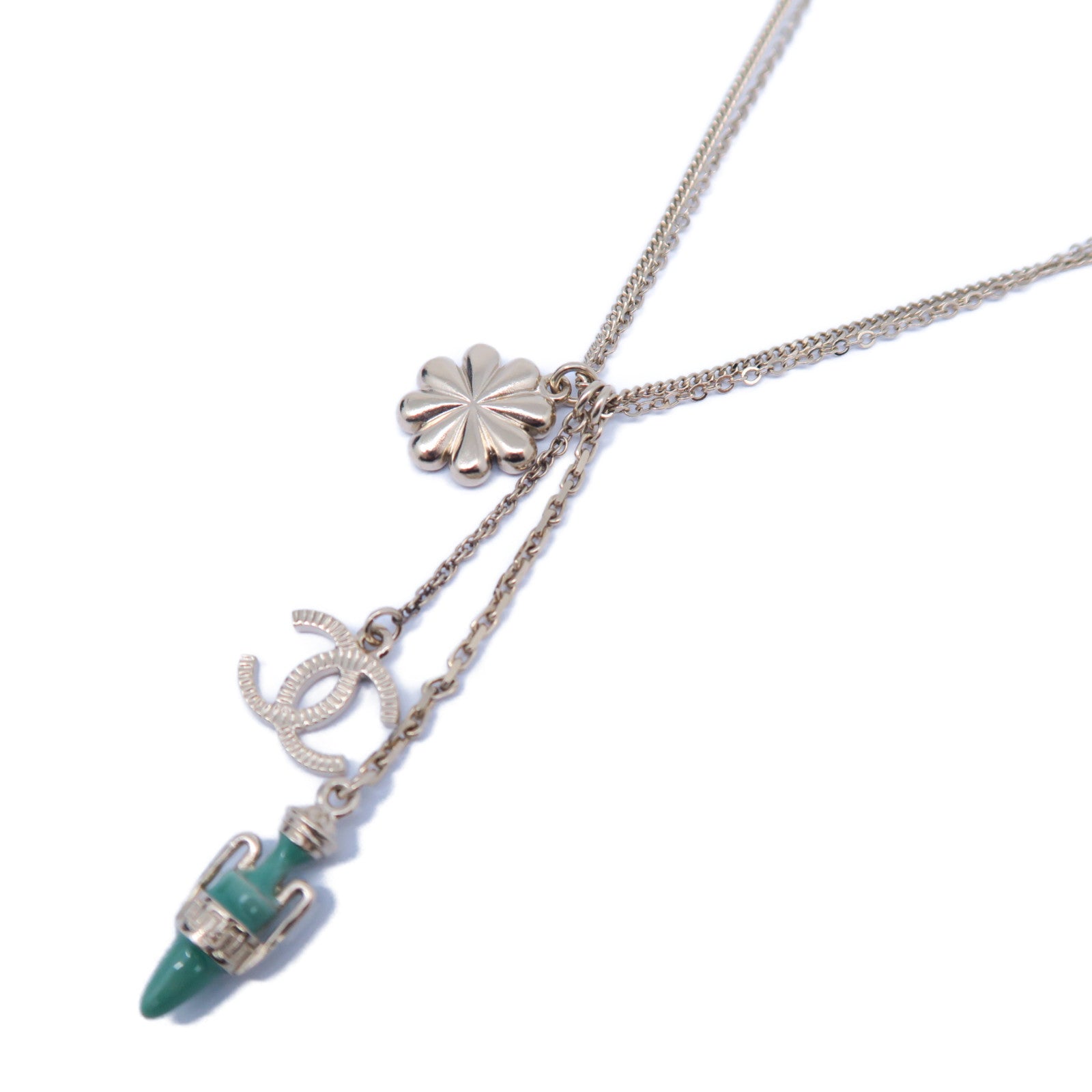 CHANEL 【激減優惠】金屬Necklace項鍊金色/綠色/粉紅色