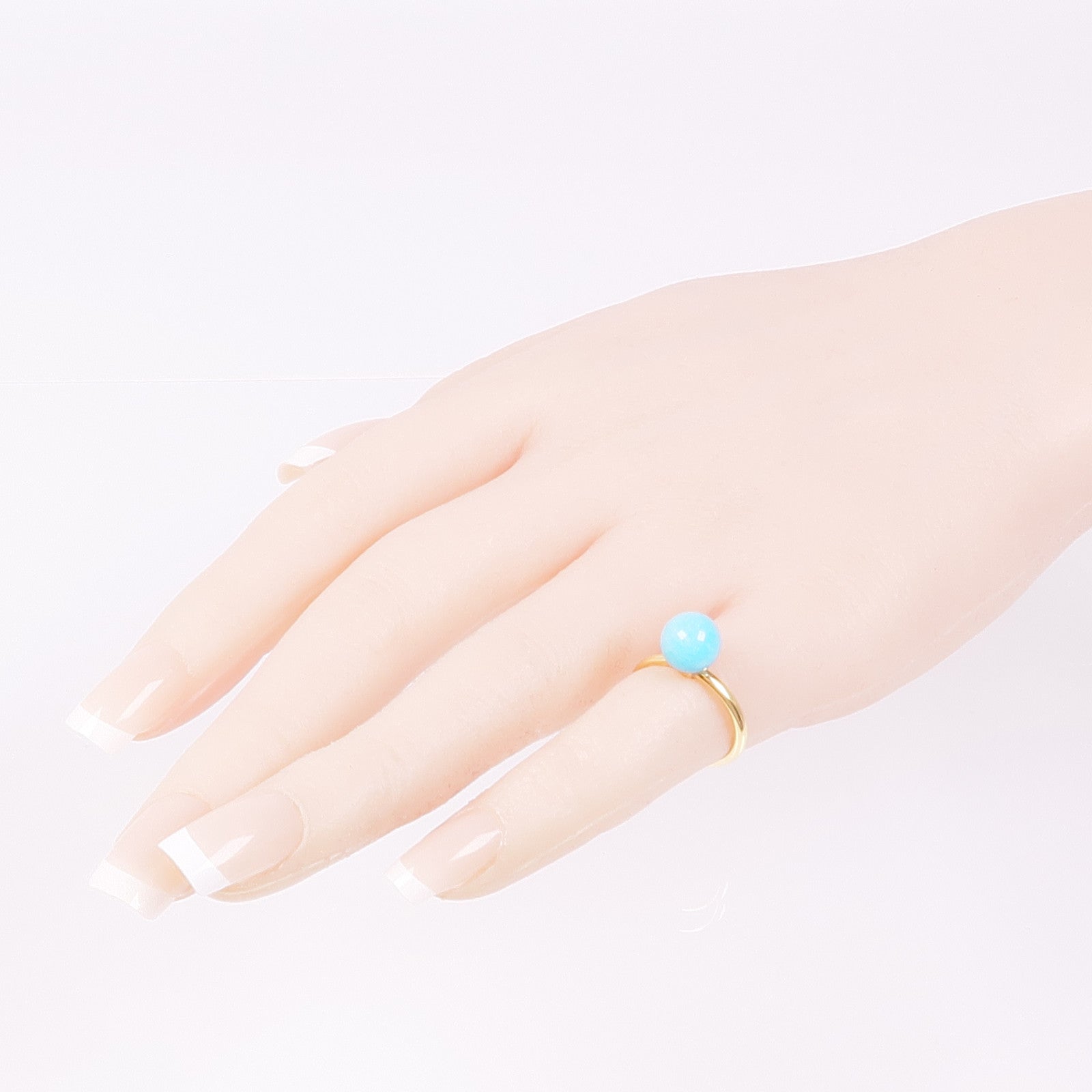 TIFFANY＆CO 18K黃金Amazonite Ring天河石戒指US#4