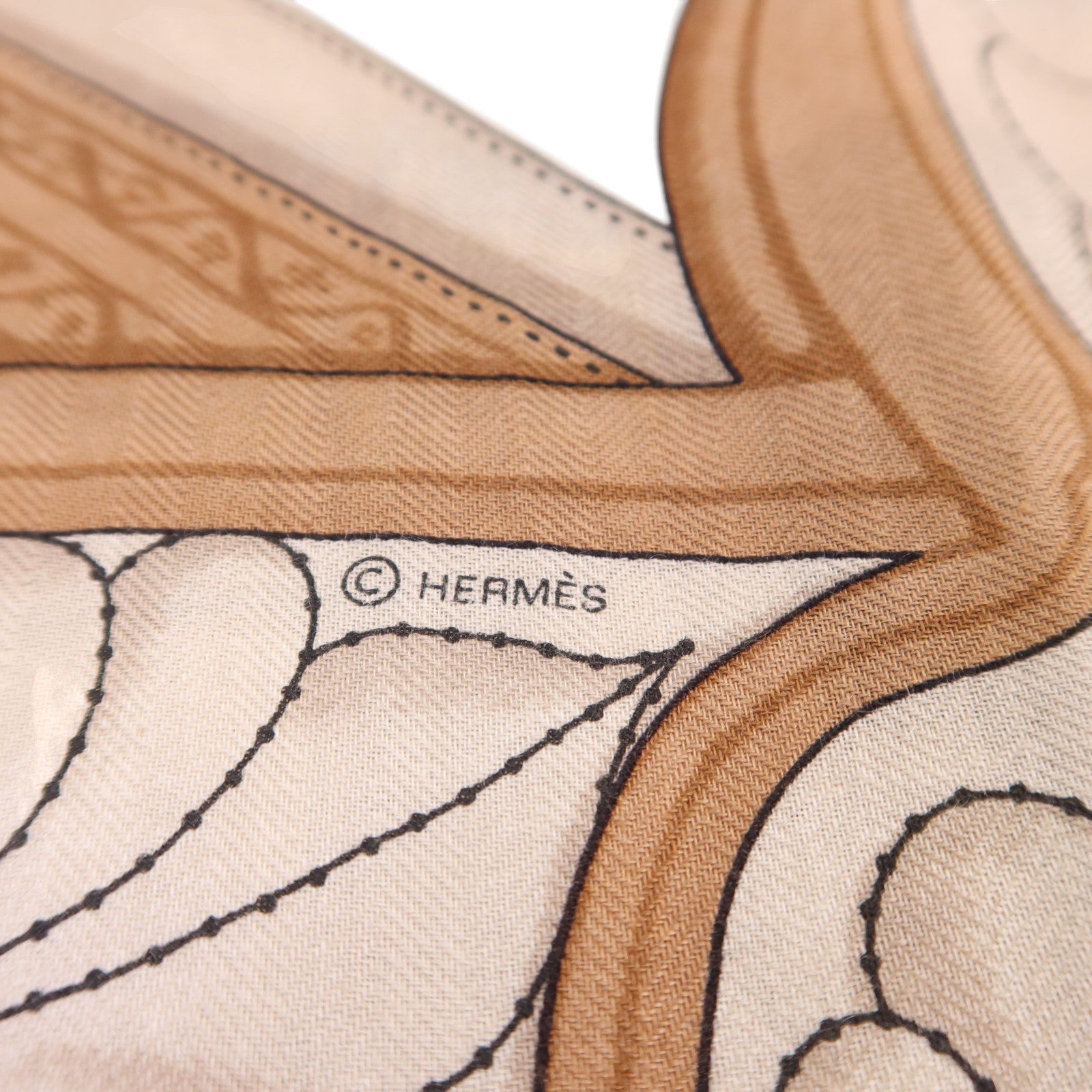 HERMES 【激減優惠】羊絨/絲質Mors A Jouets Bandana Shawl 140絲巾