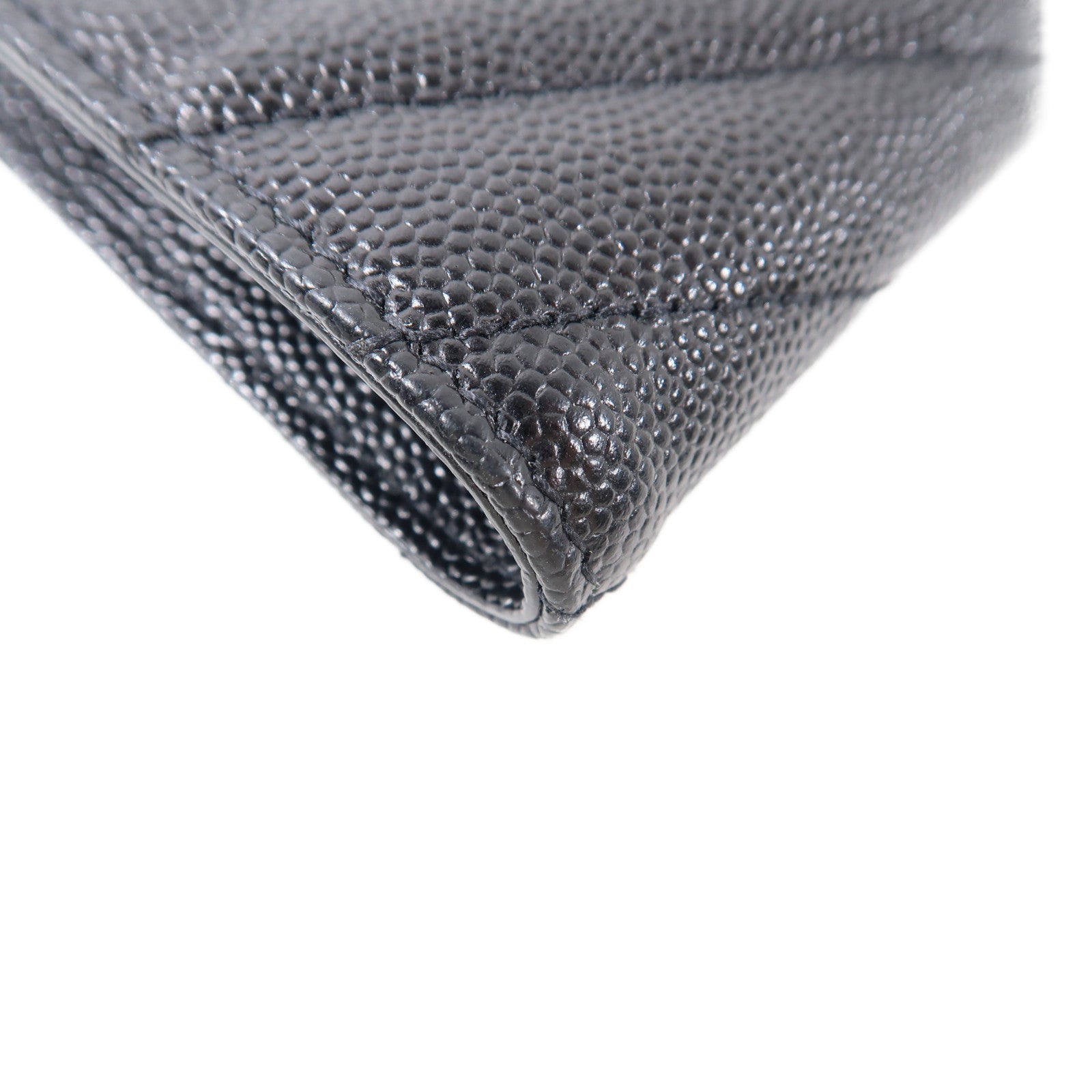 SAINT LAURENT 牛皮皮革Wallet金扣錢包黑色