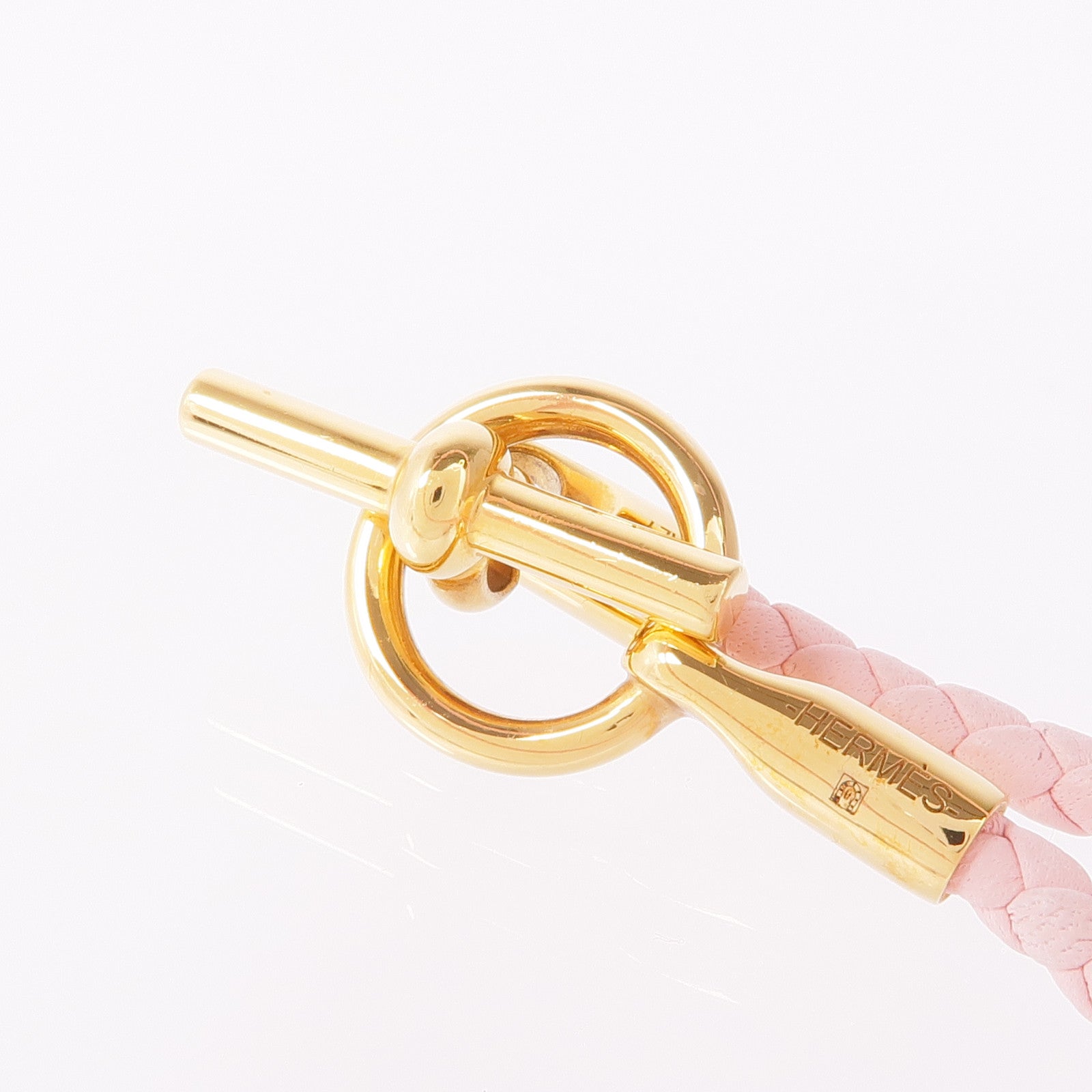 HERMES 【激減優惠】牛皮皮革Glenan Double Tour Bracelet手鏈Rose Sakura