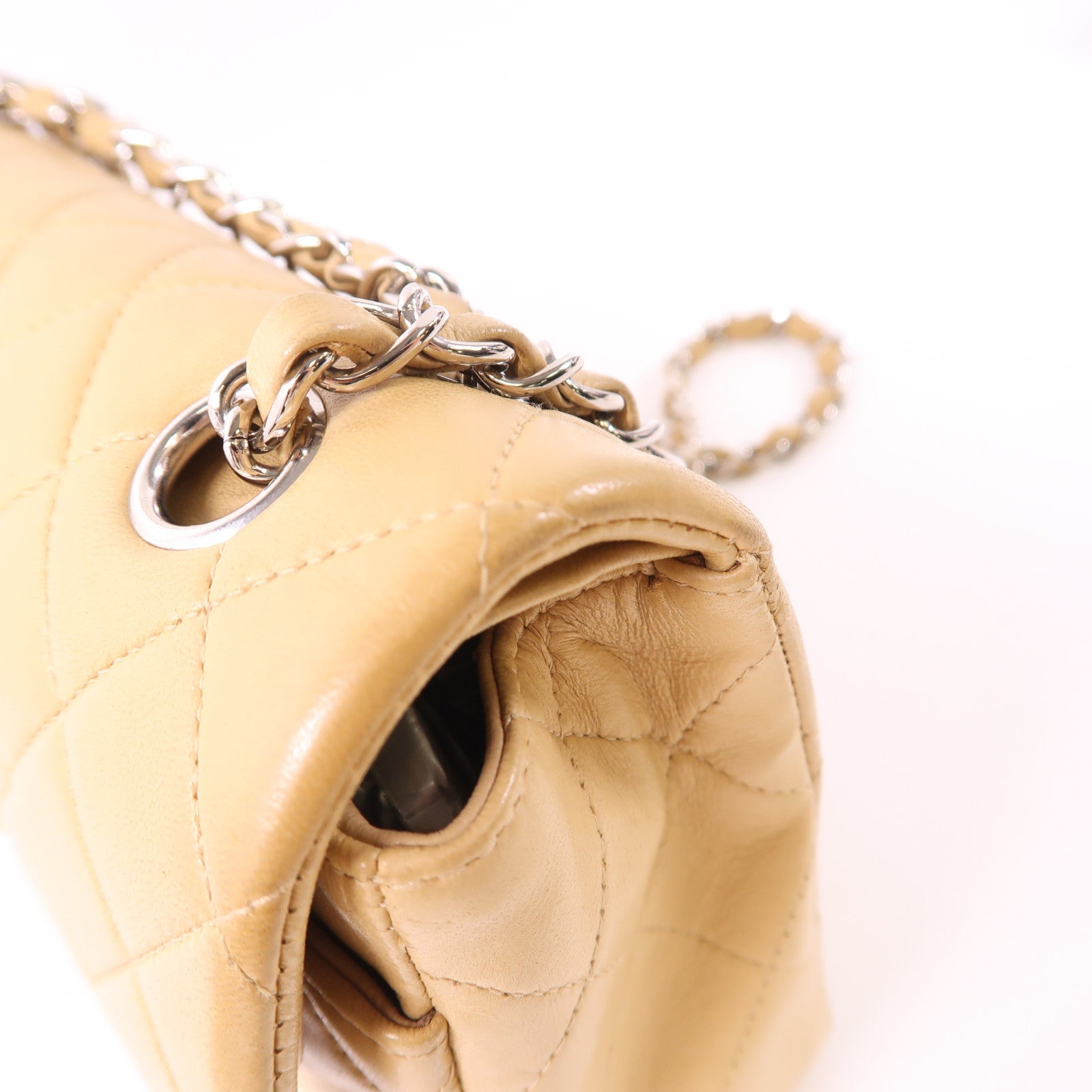 CHANEL 羊皮皮革Vintage Classic 23銀扣鏈帶肩背袋