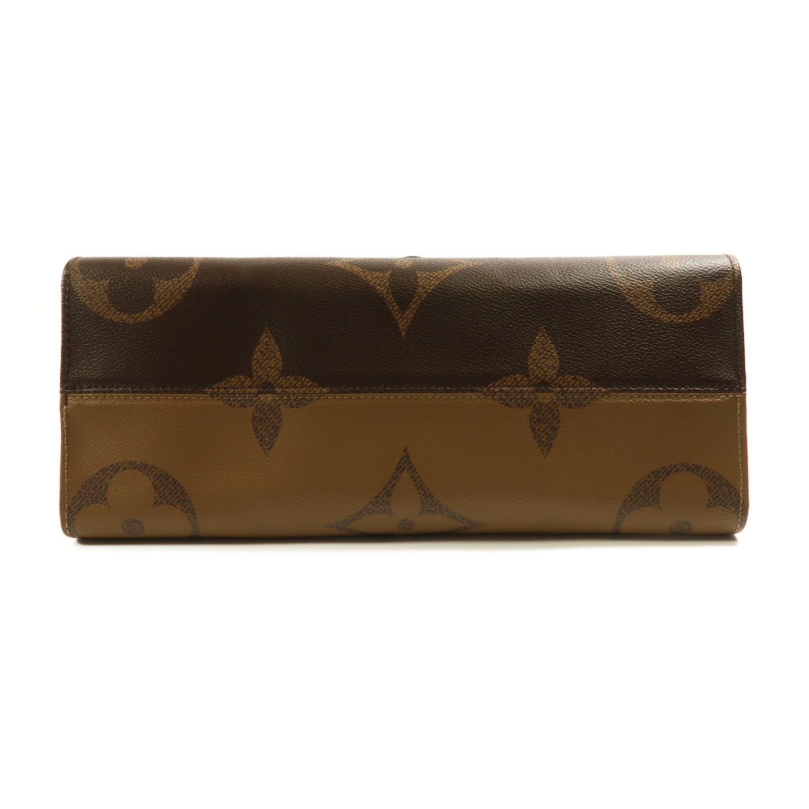 LOUIS VUITTON Monogram Giant On The Go MM金扣手挽肩背兩用袋啡色