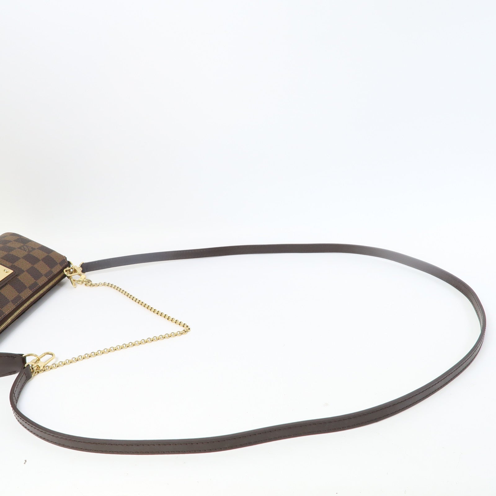 LOUIS VUITTON Damier Eva金扣手挽鏈帶肩背兩用袋啡色