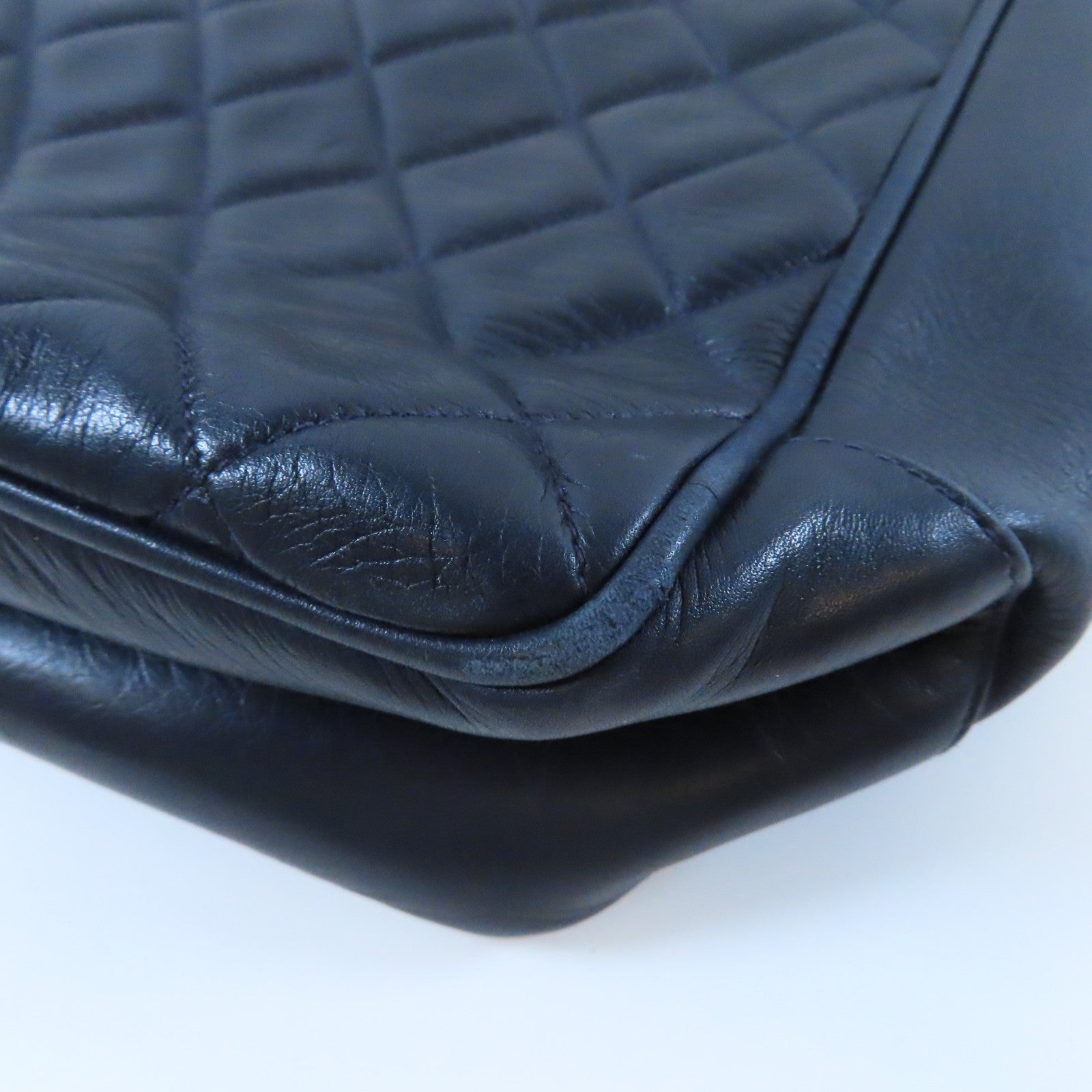 CHANEL 【均一特價】菱格羊皮皮革Chain Shoulder Bag金扣鏈帶肩背袋藍色