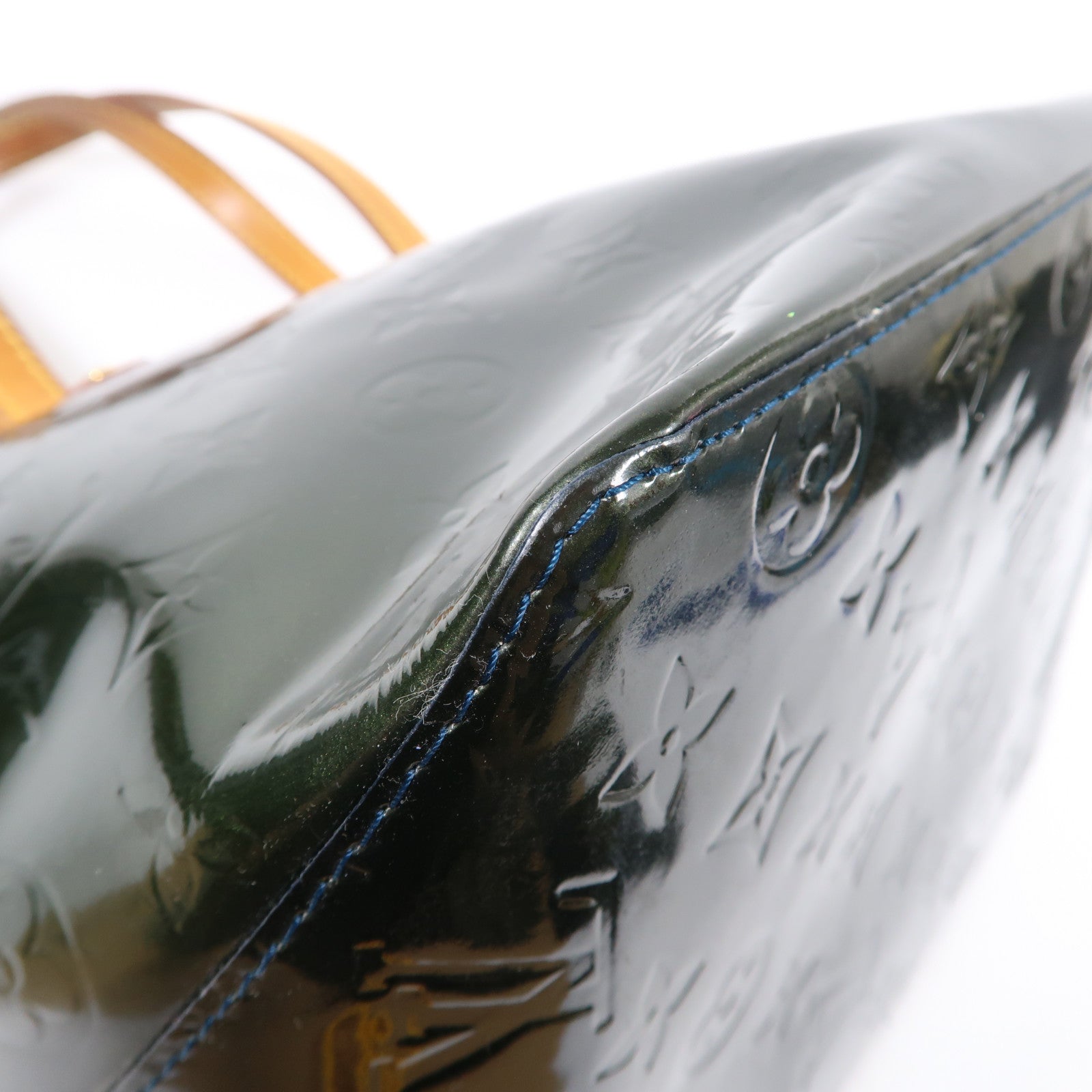 LOUIS VUITTON Vernis Bellevue PM金扣肩背袋綠色