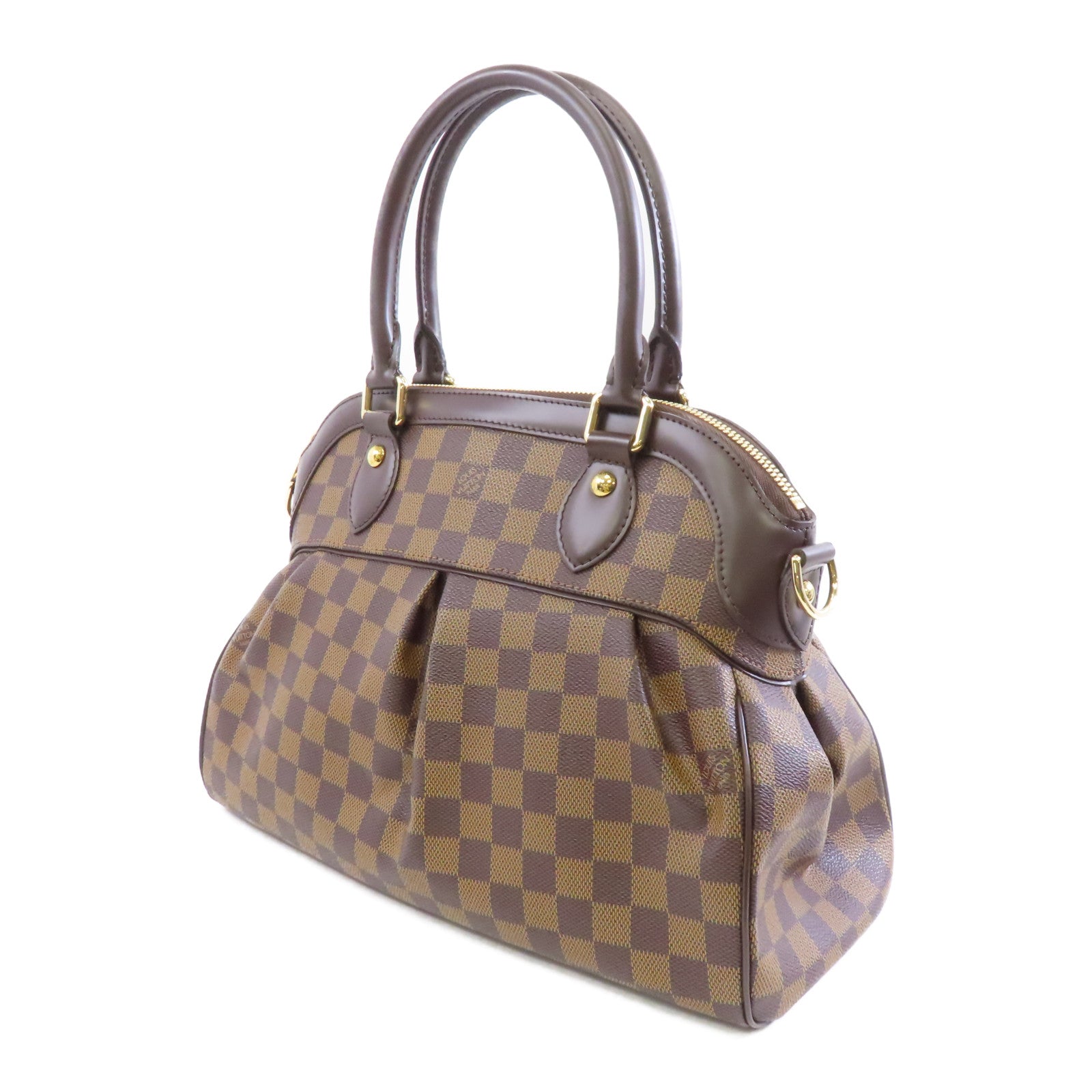 LOUIS VUITTON 【激減優惠】Damier Trevi PM金扣手挽肩背兩用袋啡色