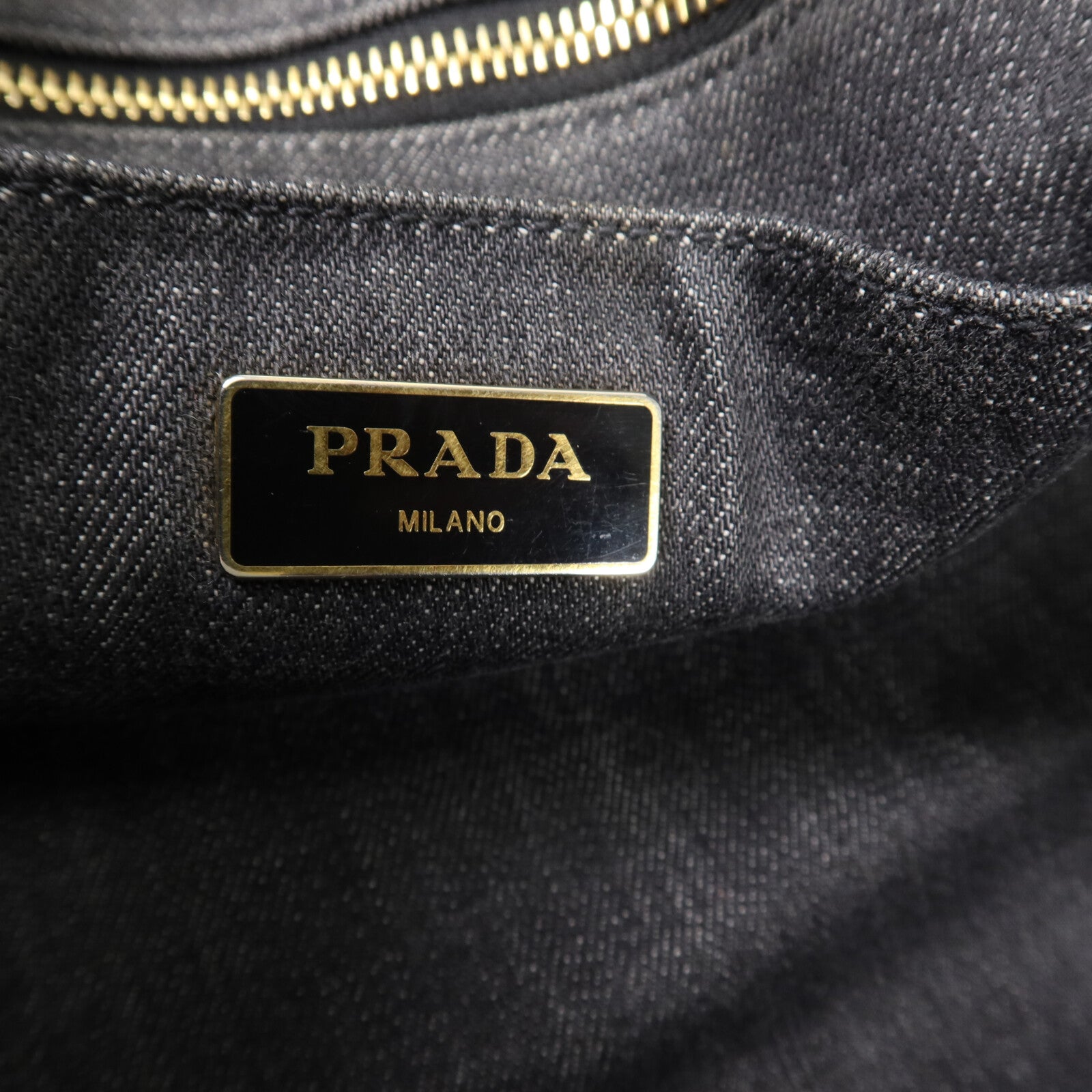 PRADA 牛仔布Canapa手挽袋