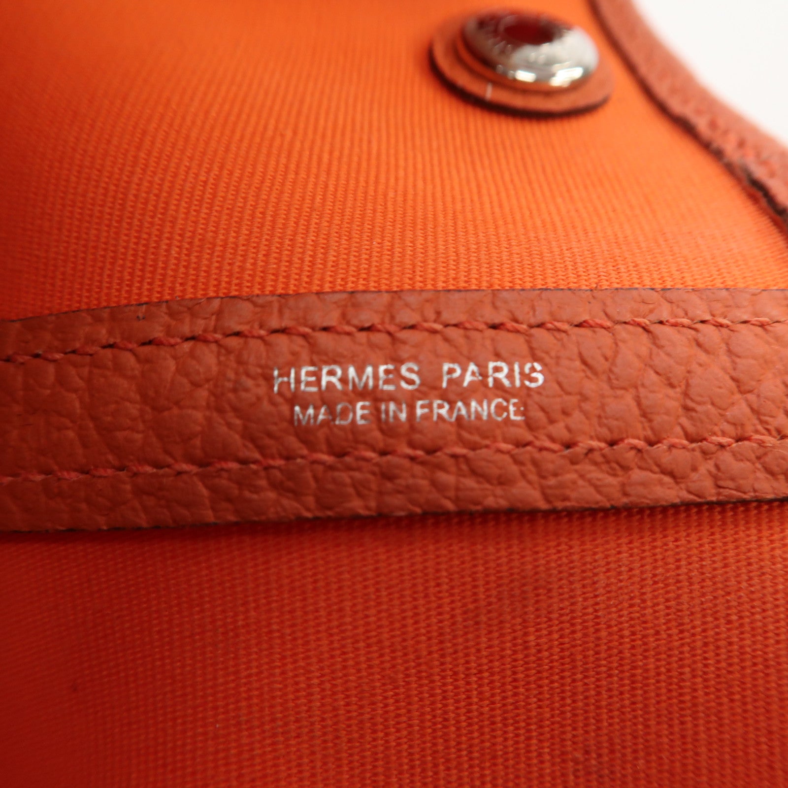 HERMES 【激減優惠】Toile H帆布Garden Party 42cm銀扣手挽袋橙色