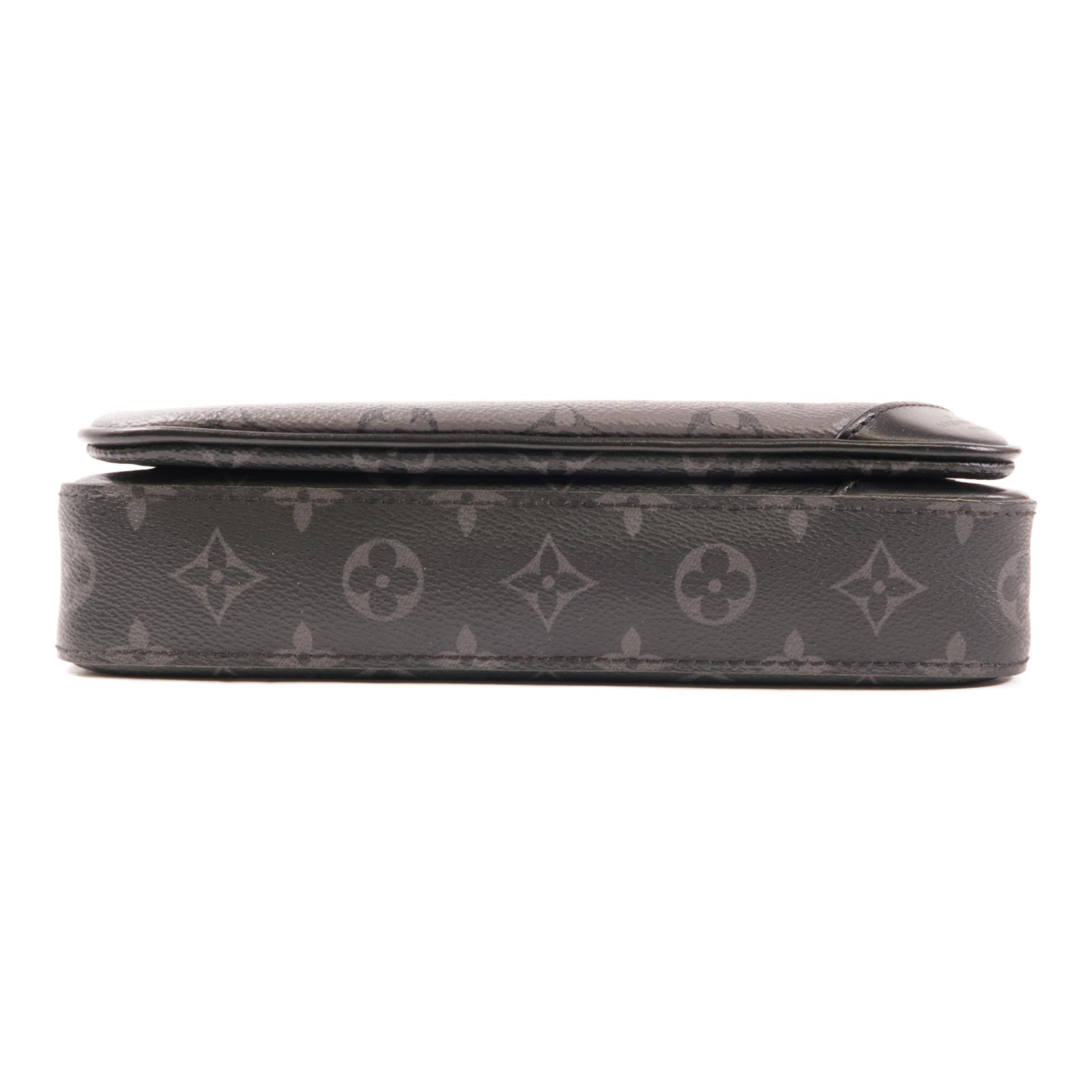 LOUIS VUITTON Monogram Eclipse Reverse Trio Messenger銀扣肩背袋灰色