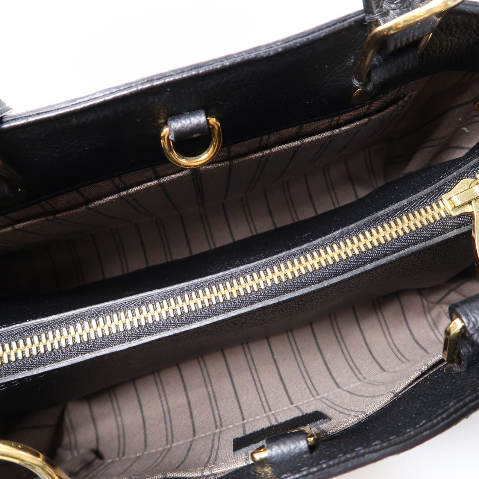 LOUIS VUITTON Monogram Empreinte Montaigne BB金扣手挽肩背兩用袋黑色