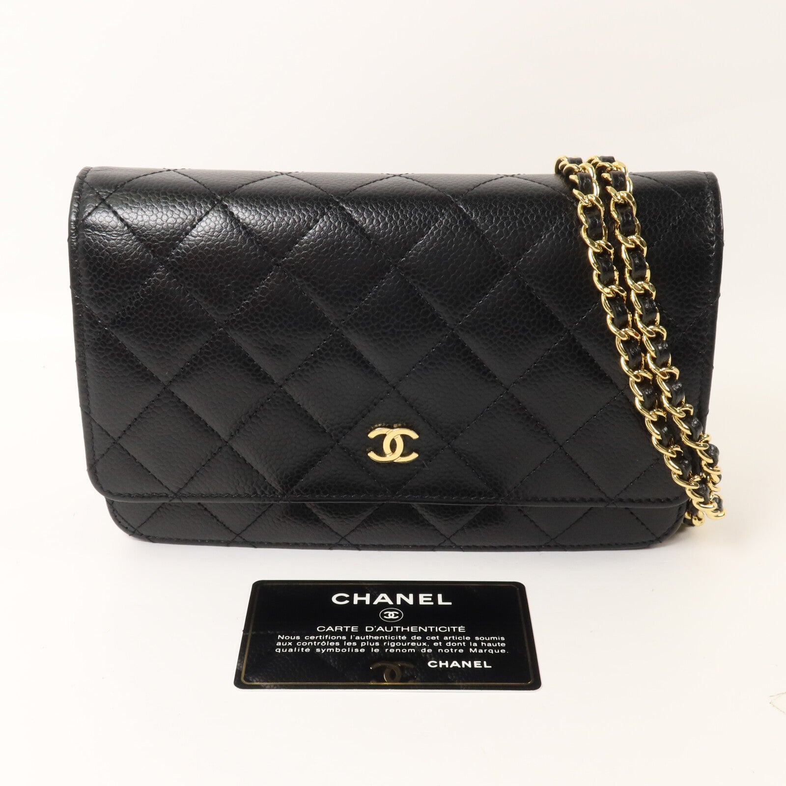 CHANEL 牛皮皮革WOC Wallet On Chain鏈帶肩背袋