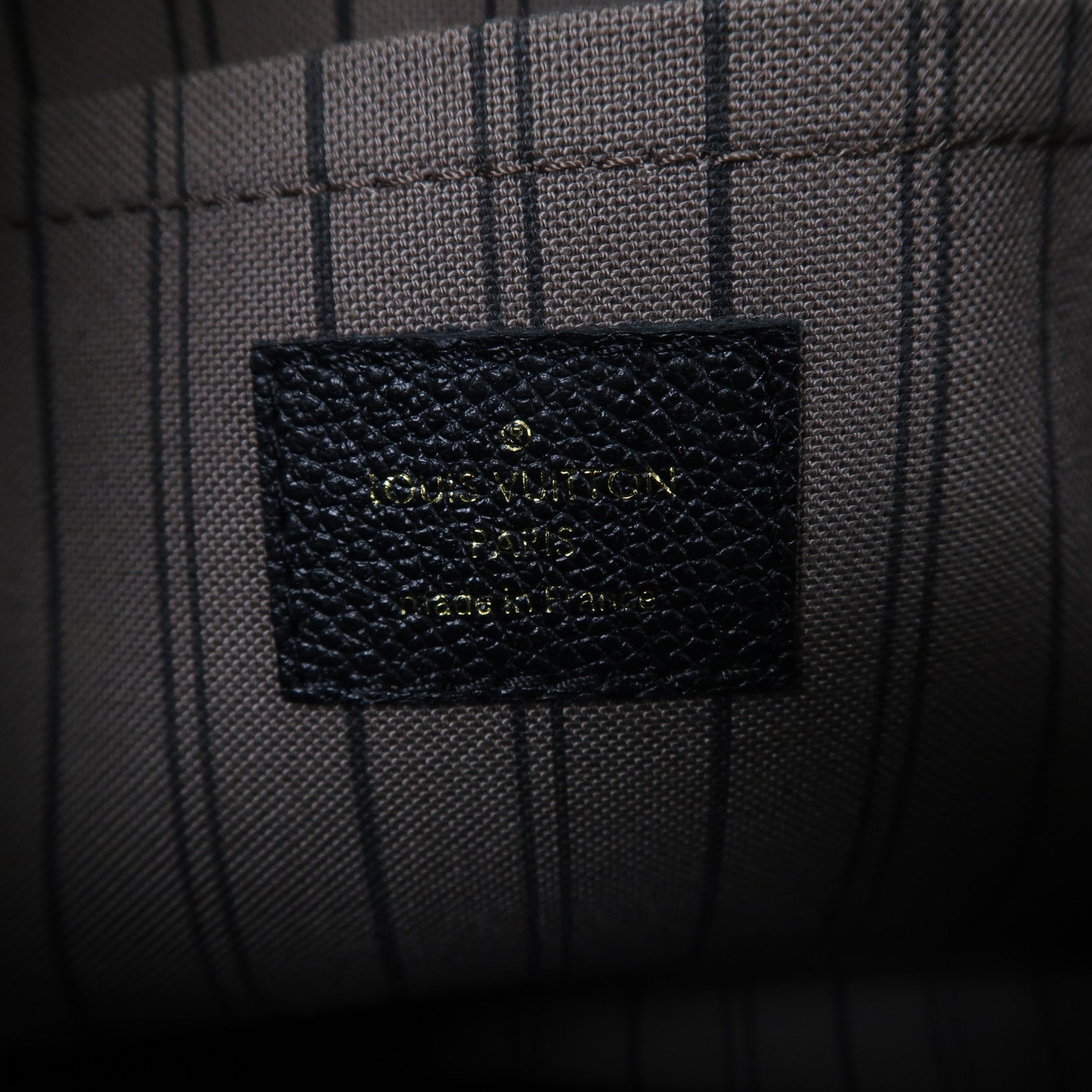 LOUIS VUITTON Monogram Empreinte Montaigne BB金扣手挽肩背兩用袋黑色