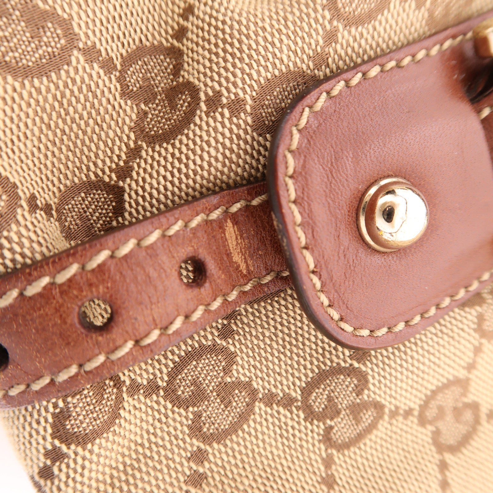 GUCCI 帆布Shoulder Bag金扣肩背袋