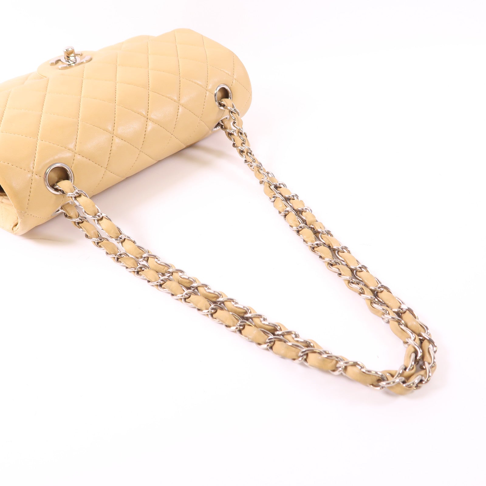 CHANEL 羊皮皮革Vintage Classic 23銀扣鏈帶肩背袋