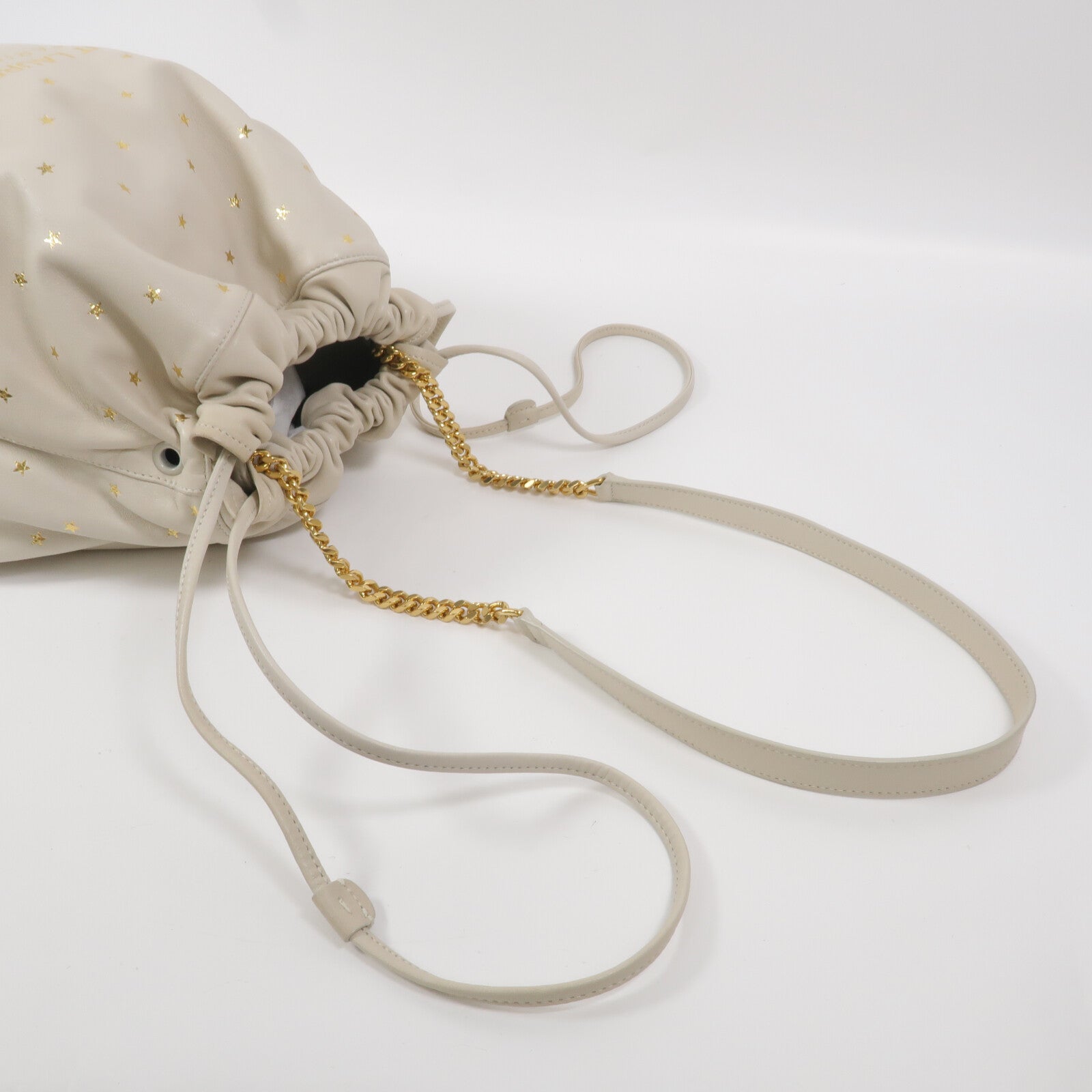 YVES SAINT LAURENT 羊皮皮革Teddy Drawstring Bag鏈帶肩背袋