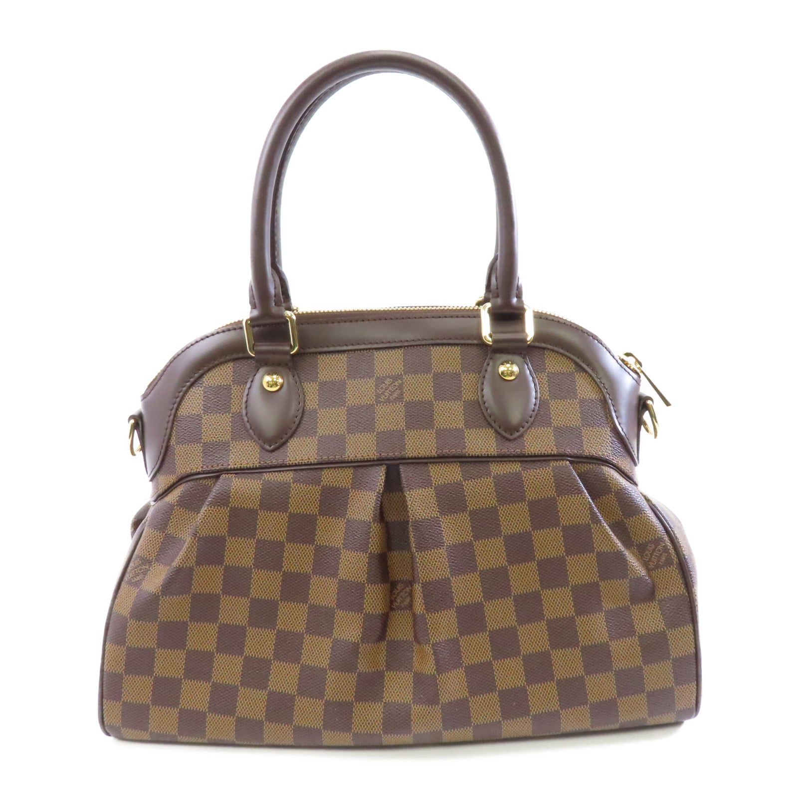 LOUIS VUITTON 【激減優惠】Damier Trevi PM金扣手挽肩背兩用袋啡色