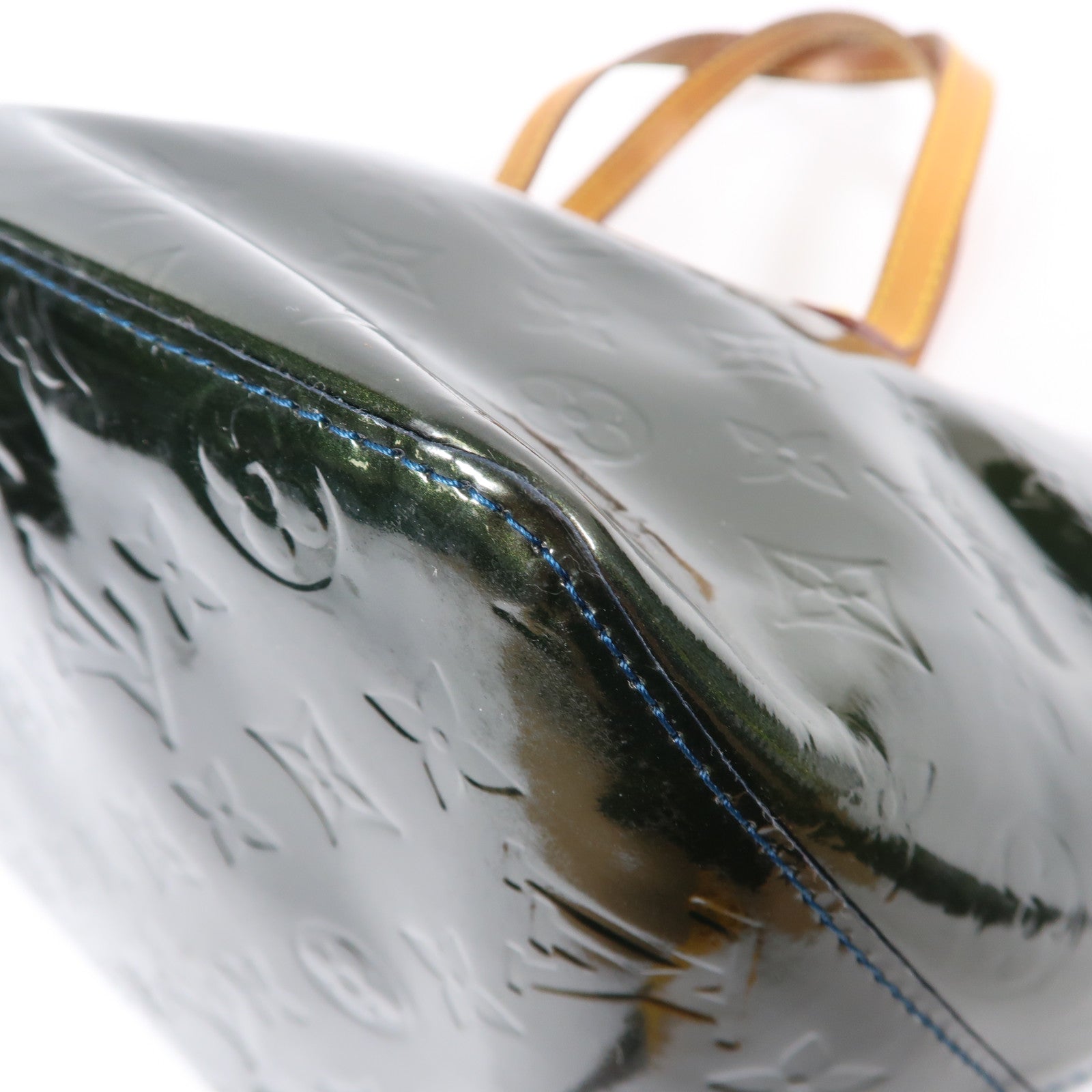 LOUIS VUITTON Vernis Bellevue PM金扣肩背袋綠色