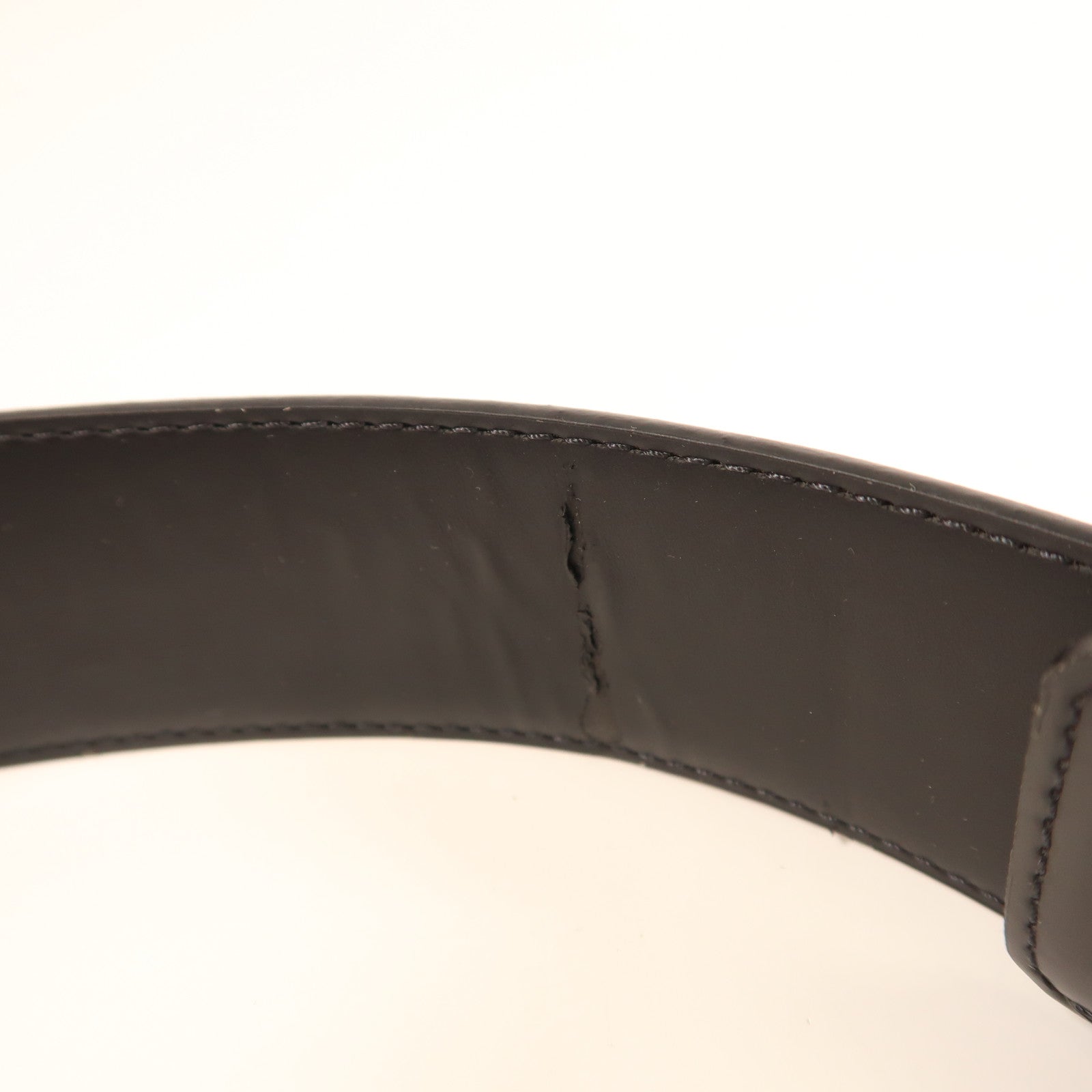 LOUIS VUITTON Monogram Eclipse Initiages 40銀扣皮帶