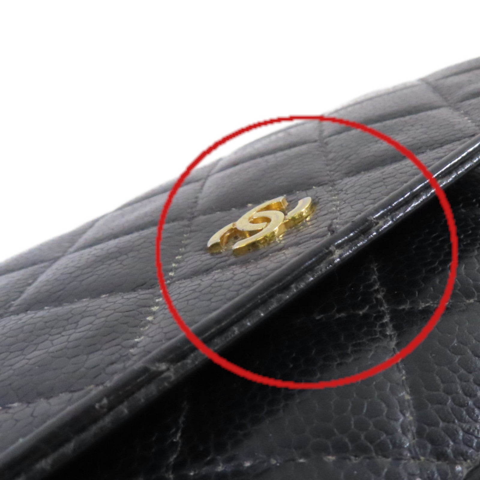 CHANEL 【激減優惠】菱格Caviar皮革WOC Wallet On Chain Shoulder Bag金扣鏈帶肩背袋黑色
