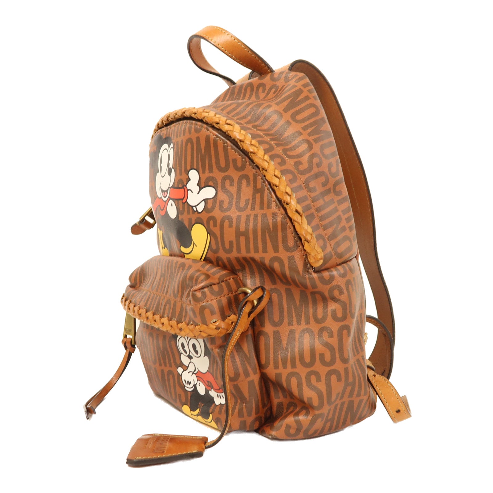 MOSCHINO 【激減優惠】牛皮皮革Betty Collection金扣背包啡色