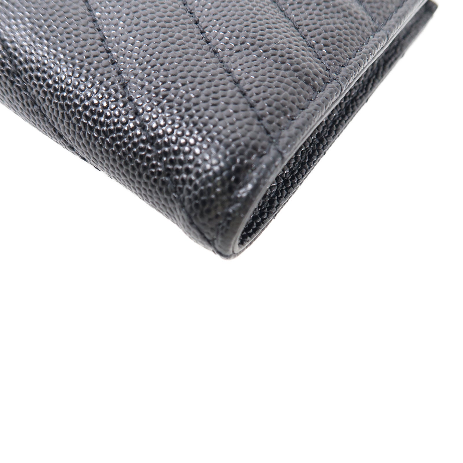 SAINT LAURENT 牛皮皮革Wallet金扣錢包黑色