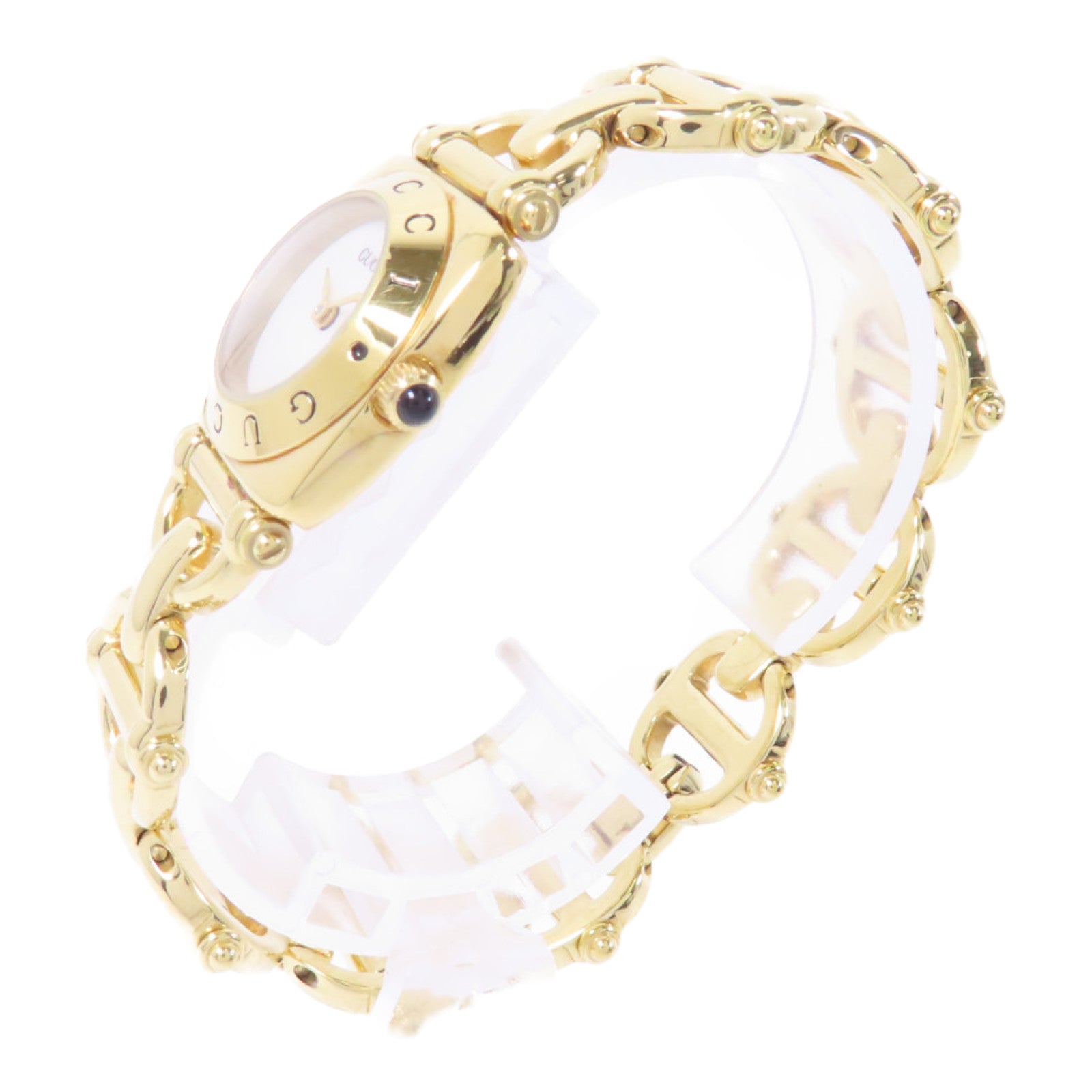 GUCCI Horsebit Chain Watch不鏽鋼手錶石英機芯白色