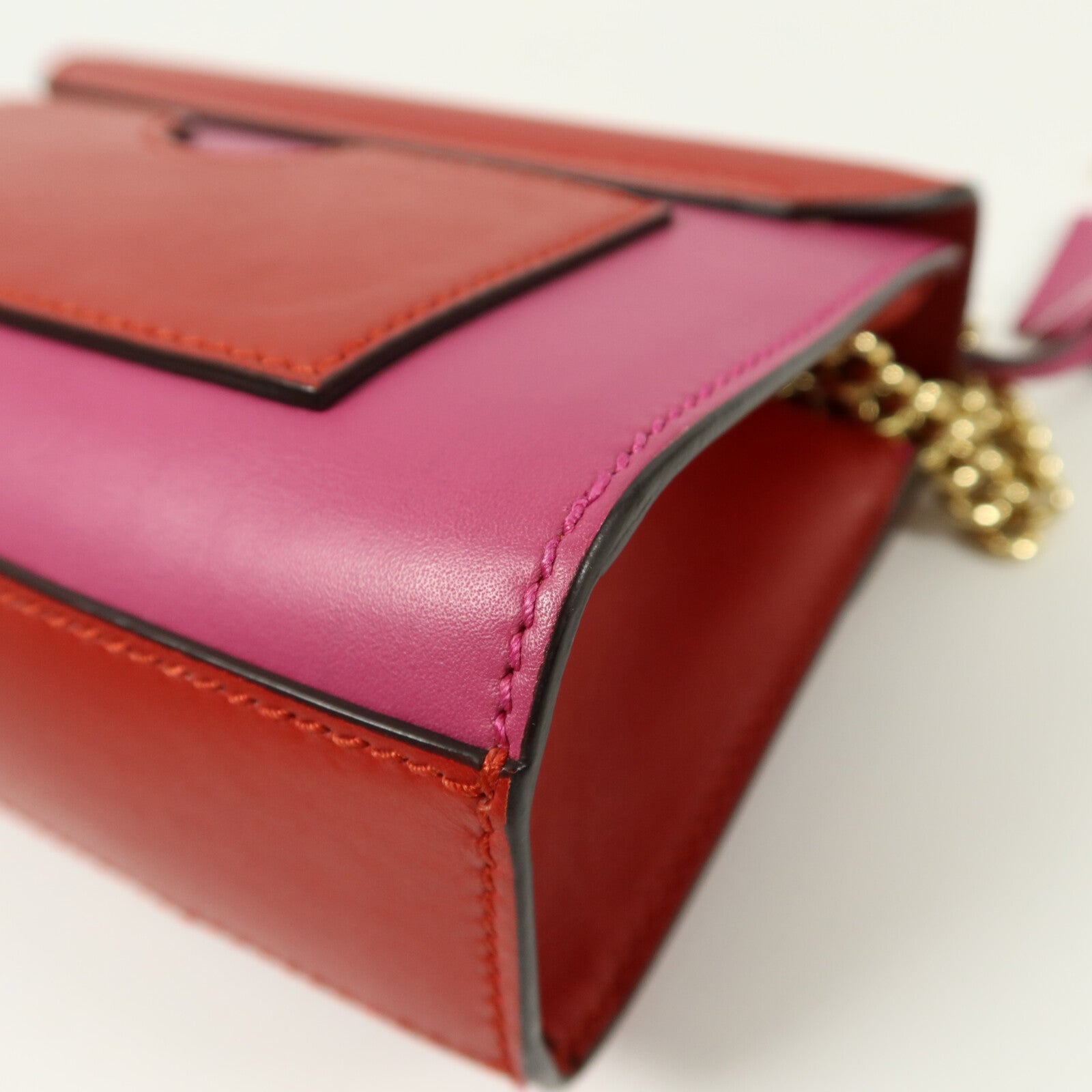 GUCCI 牛皮皮革Padlock Bicolor鏈帶肩背袋