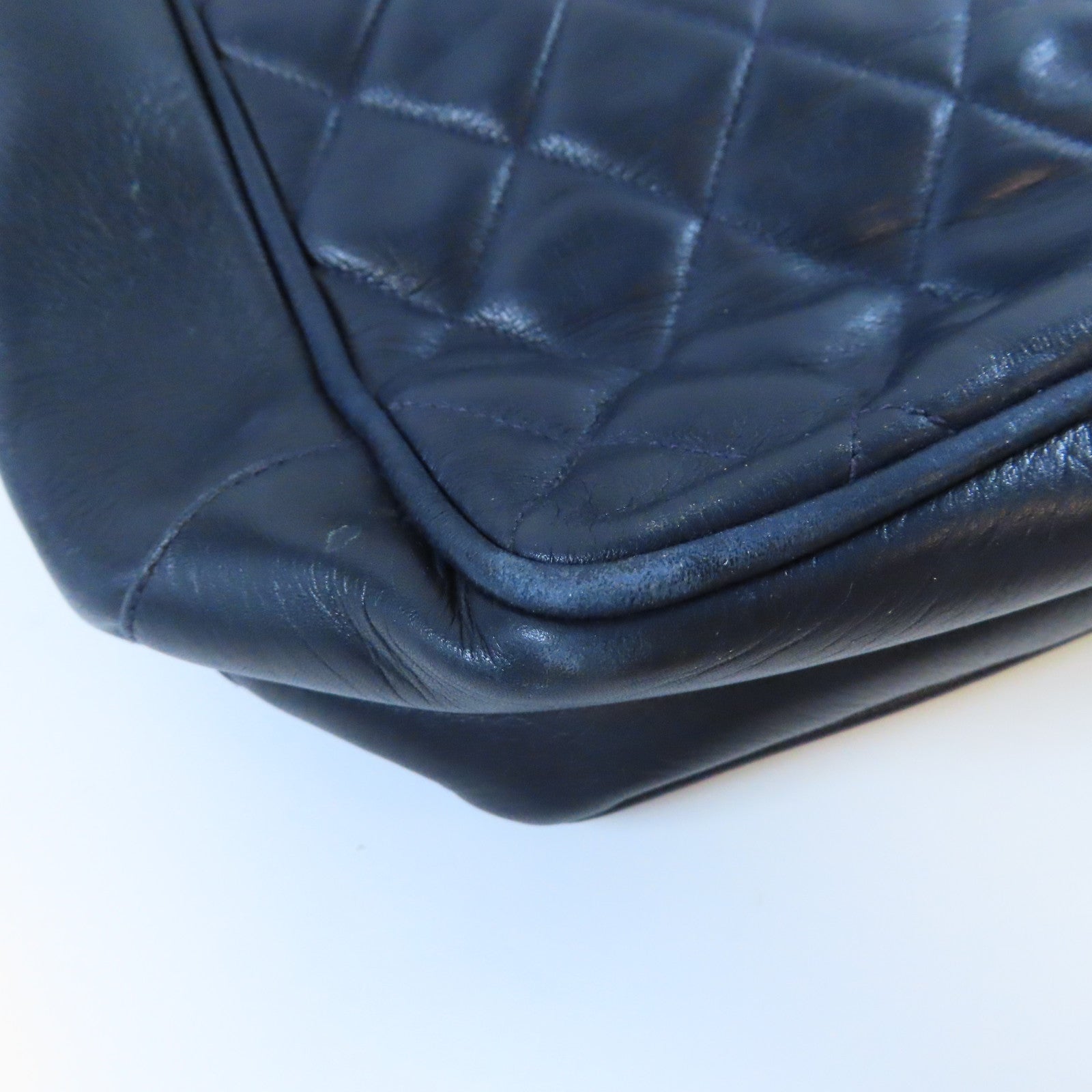 CHANEL 【均一特價】菱格羊皮皮革Chain Shoulder Bag金扣鏈帶肩背袋藍色