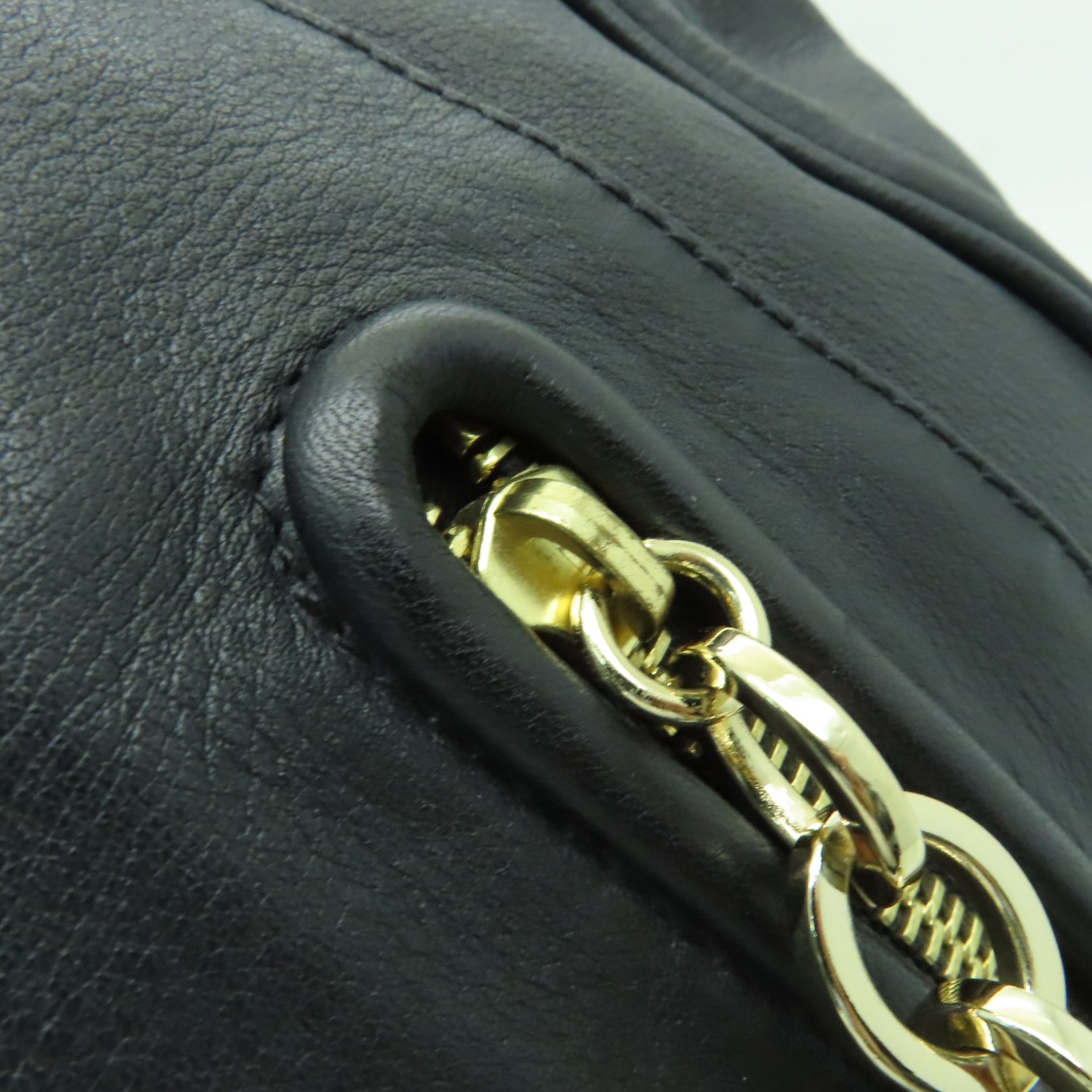 SEE BY CHLOE 【清倉大減價】牛皮皮革Shoulder Bag金扣肩背袋黒色