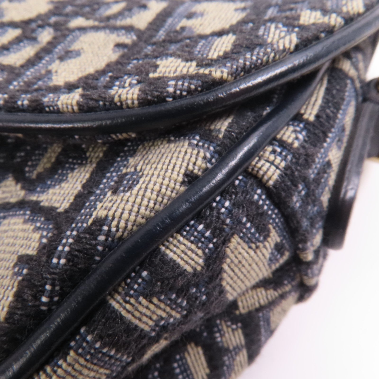 Dior CD GHW Saddle Handbag Canvas Navy/Beige