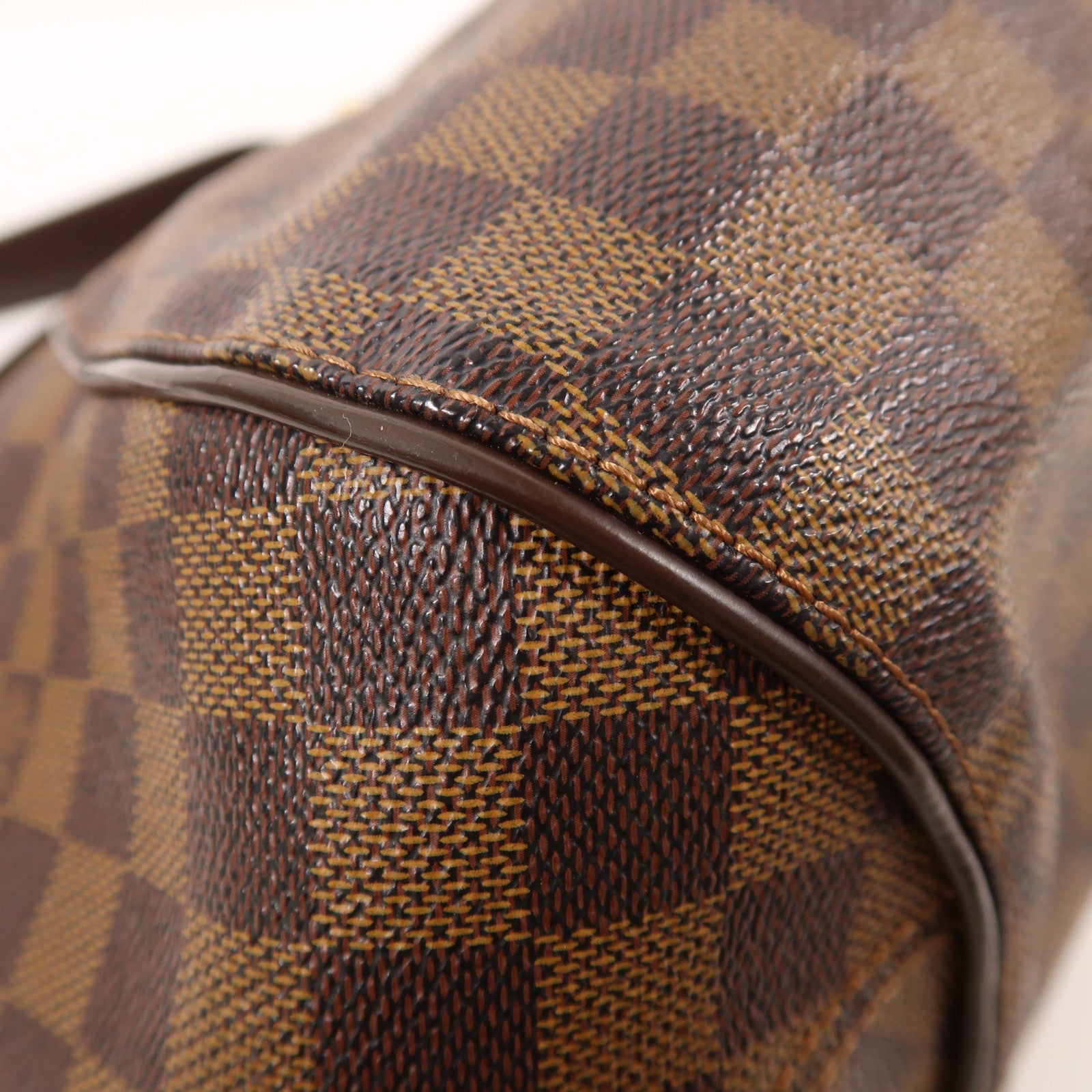 LOUIS VUITTON Damier Sistina PM金扣肩背袋棕色