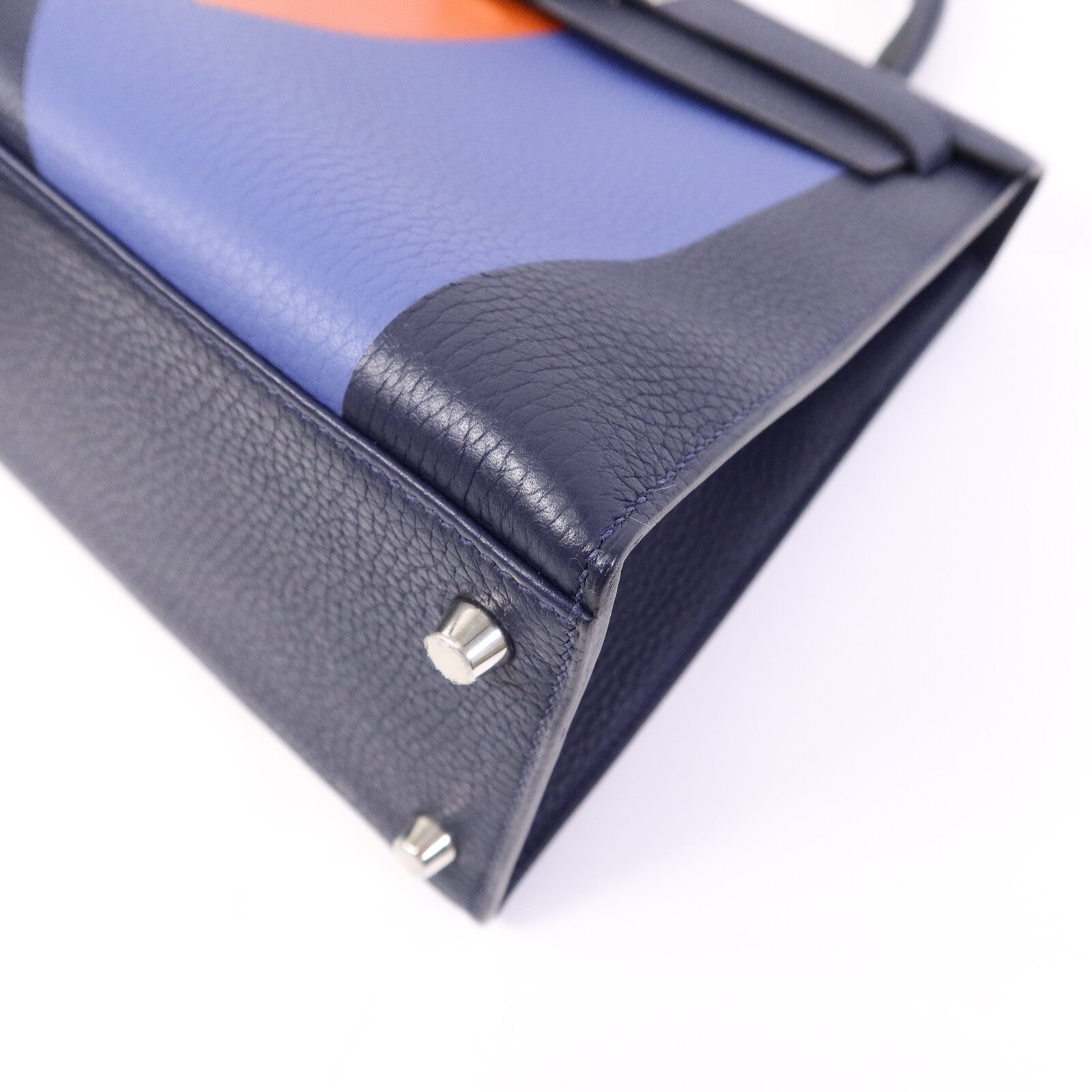 HERMES Clémence/Tadelakt皮革Kelly 28手挽肩背兩用袋Bleu Nuit/Bleu Brighton/Capucine