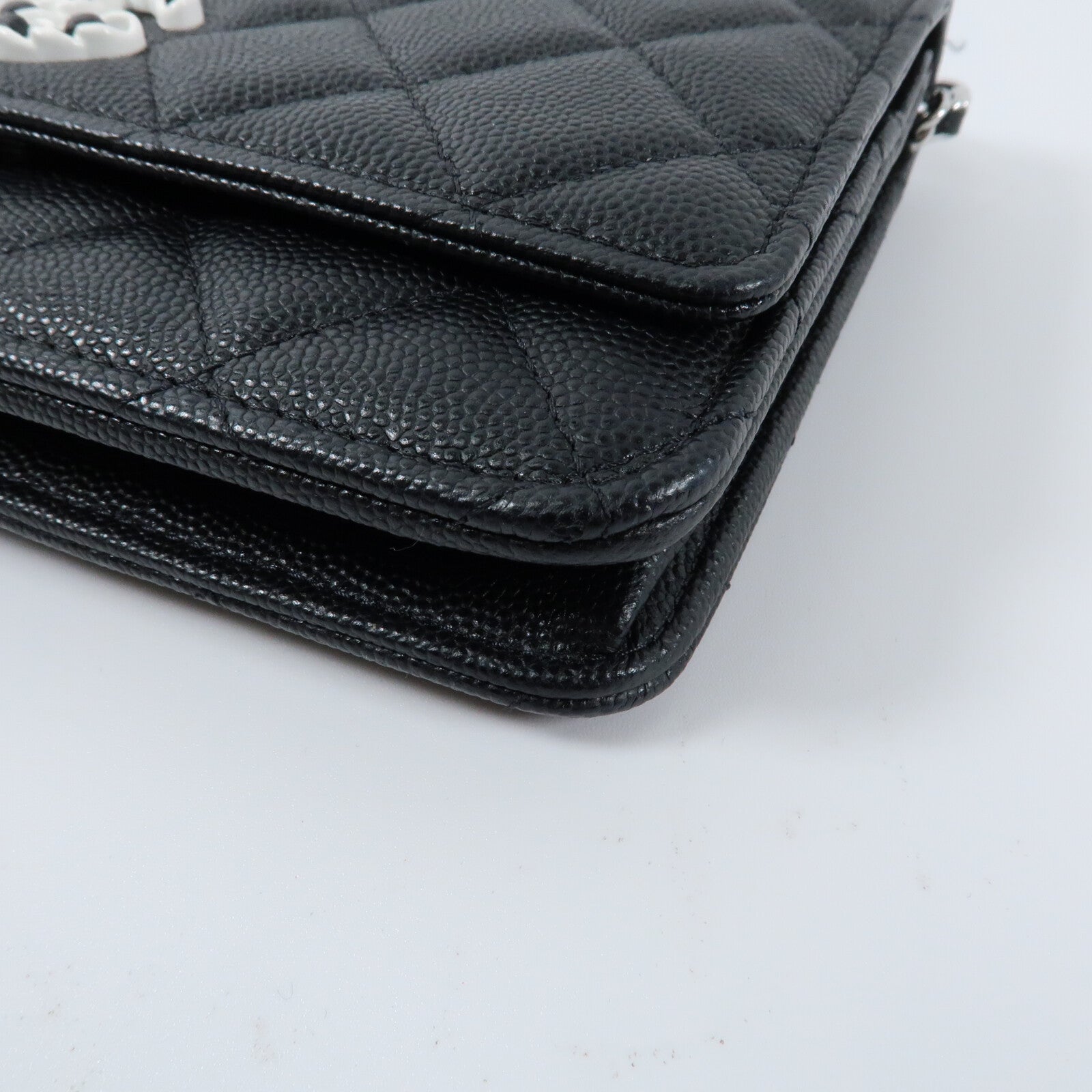 CHANEL 牛皮皮革WOC Wallet On Chain銀扣鏈帶肩背袋