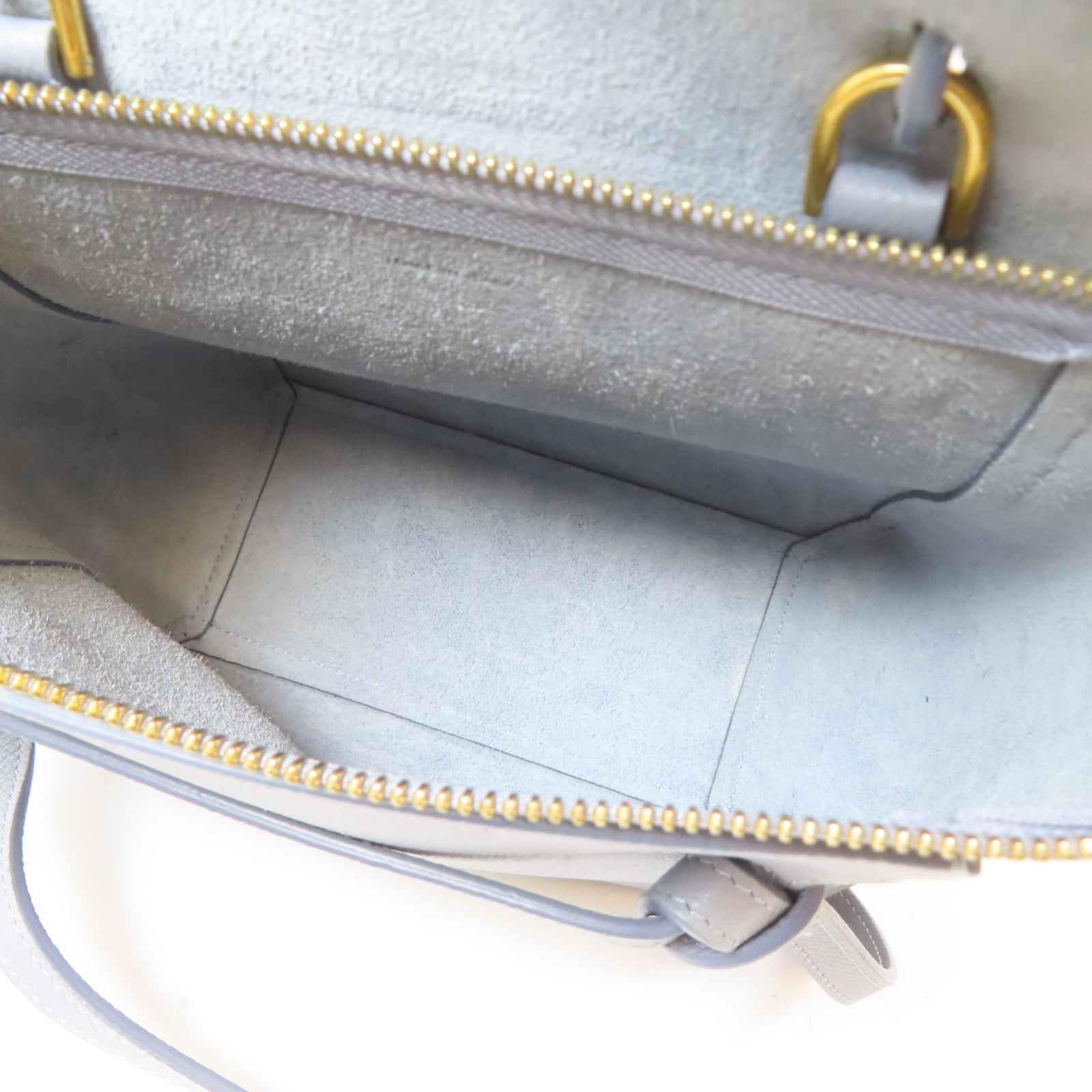 CELINE 牛皮皮革Nano Belt Bag金扣手挽肩背兩用袋淺藍色