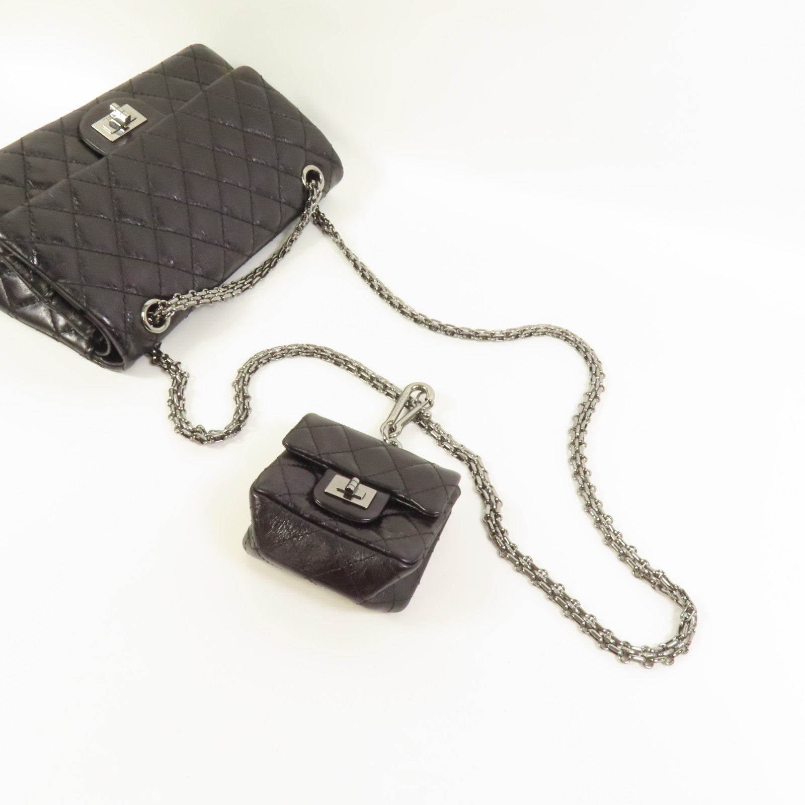CHANEL 牛皮皮革2.55 Chain Shoulder鏈帶肩背袋