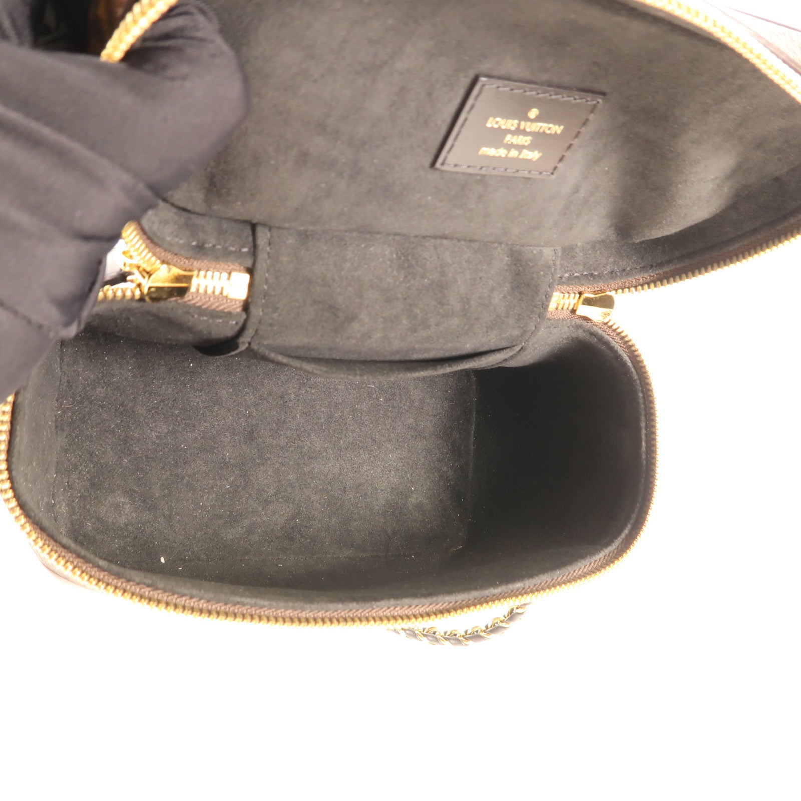 LOUIS VUITTON Monogram Reverse Vanity PM金扣手挽肩背兩用袋棕色