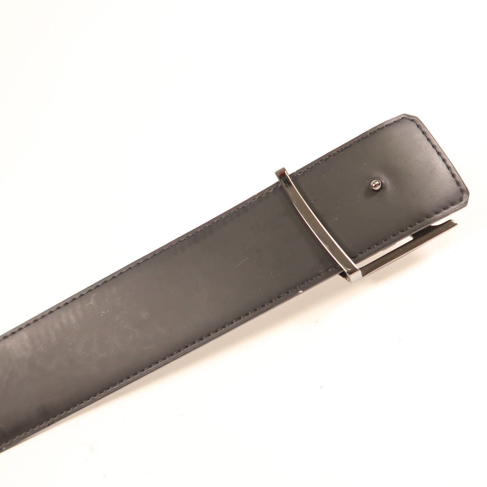 LOUIS VUITTON Monogram Eclipse Initiages 40銀扣皮帶