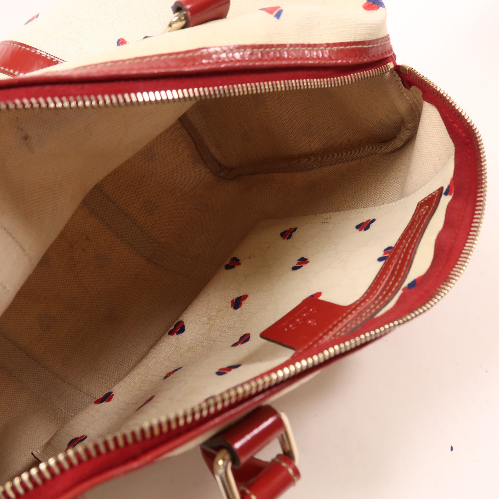 GUCCI 塗層帆布/牛皮皮革Hand Bag金扣手挽袋