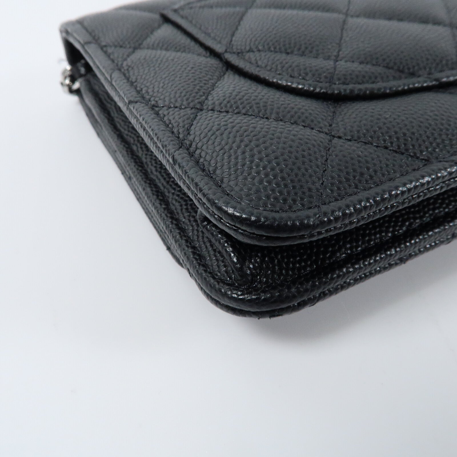CHANEL 牛皮皮革WOC Wallet On Chain銀扣鏈帶肩背袋